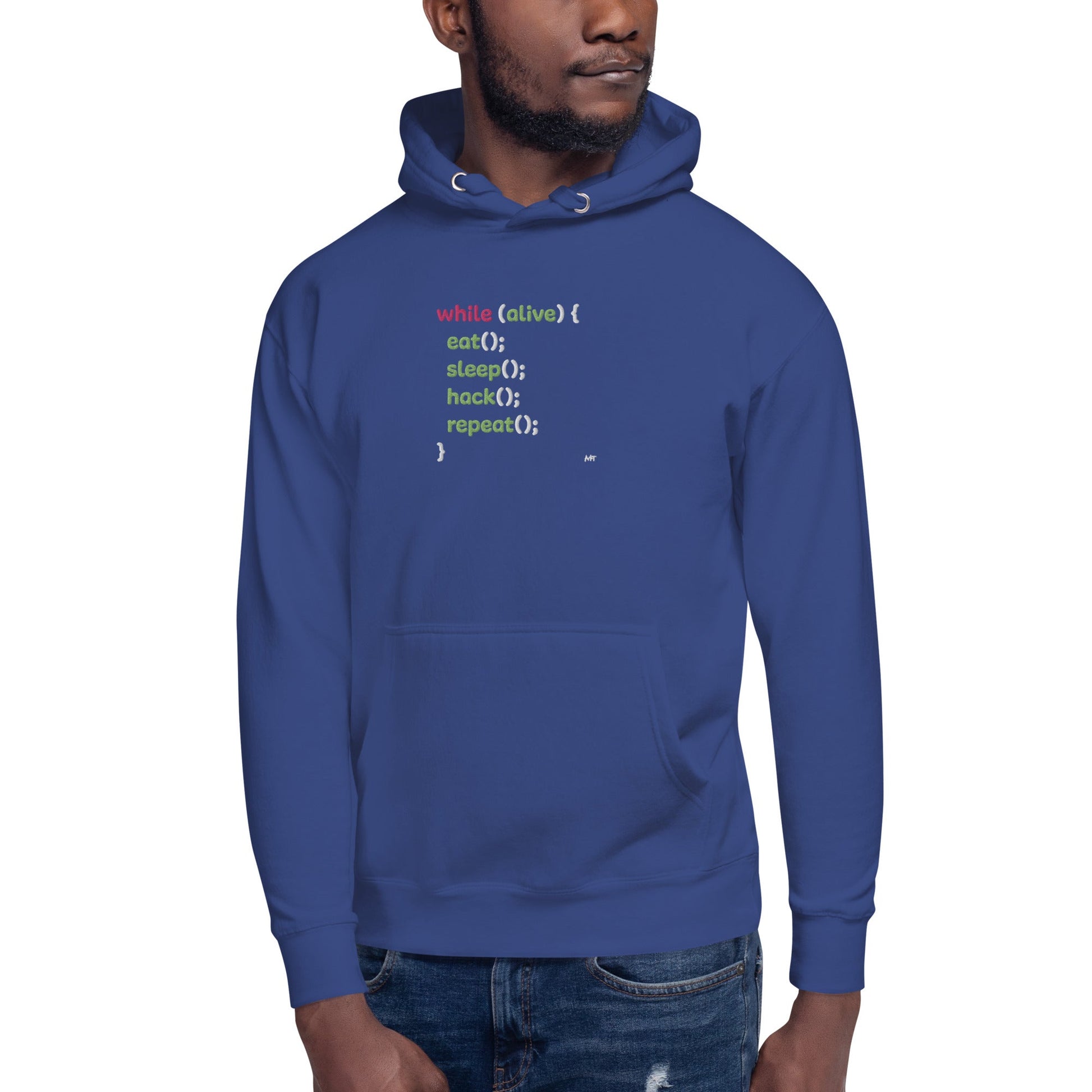 Eat sleep hack repeat - Unisex Hoodie (embroidered) by DarkByteGear