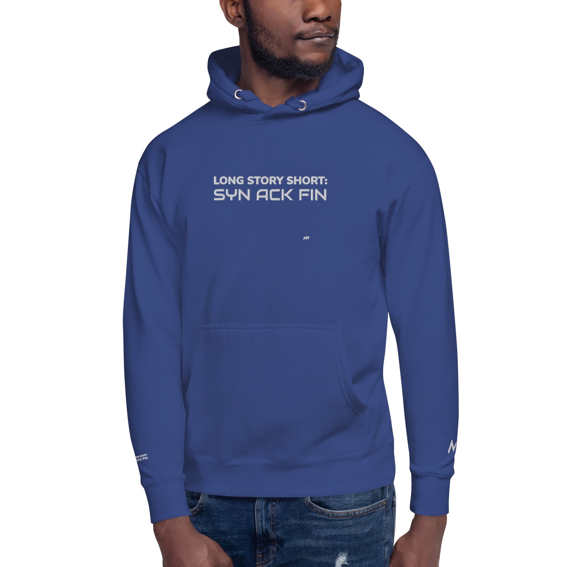 Long story short - Syn Ack Fin - Unisex Hoodie (Embroidery) by DarkByteGear