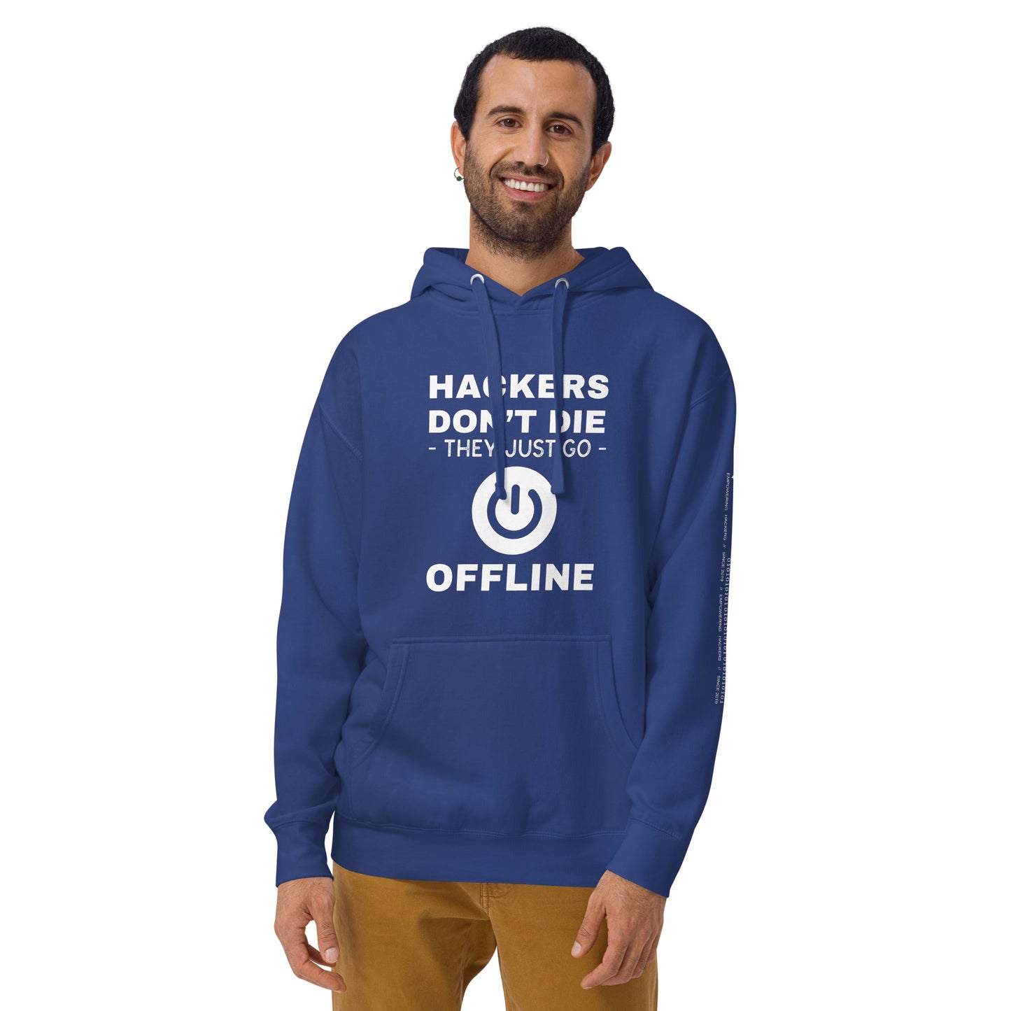 Hackers don’t die they just go offline - Unisex Hoodie by DarkByteGear