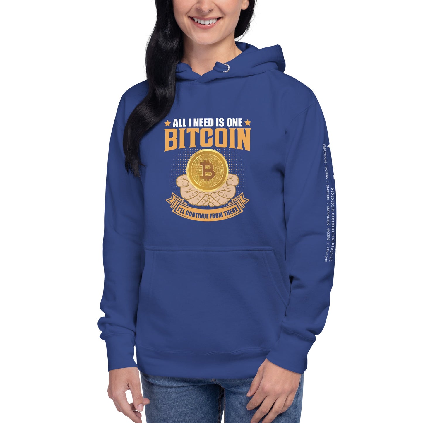 All I need is One Bitcoin Unisex Hoodie by DarkByteGear