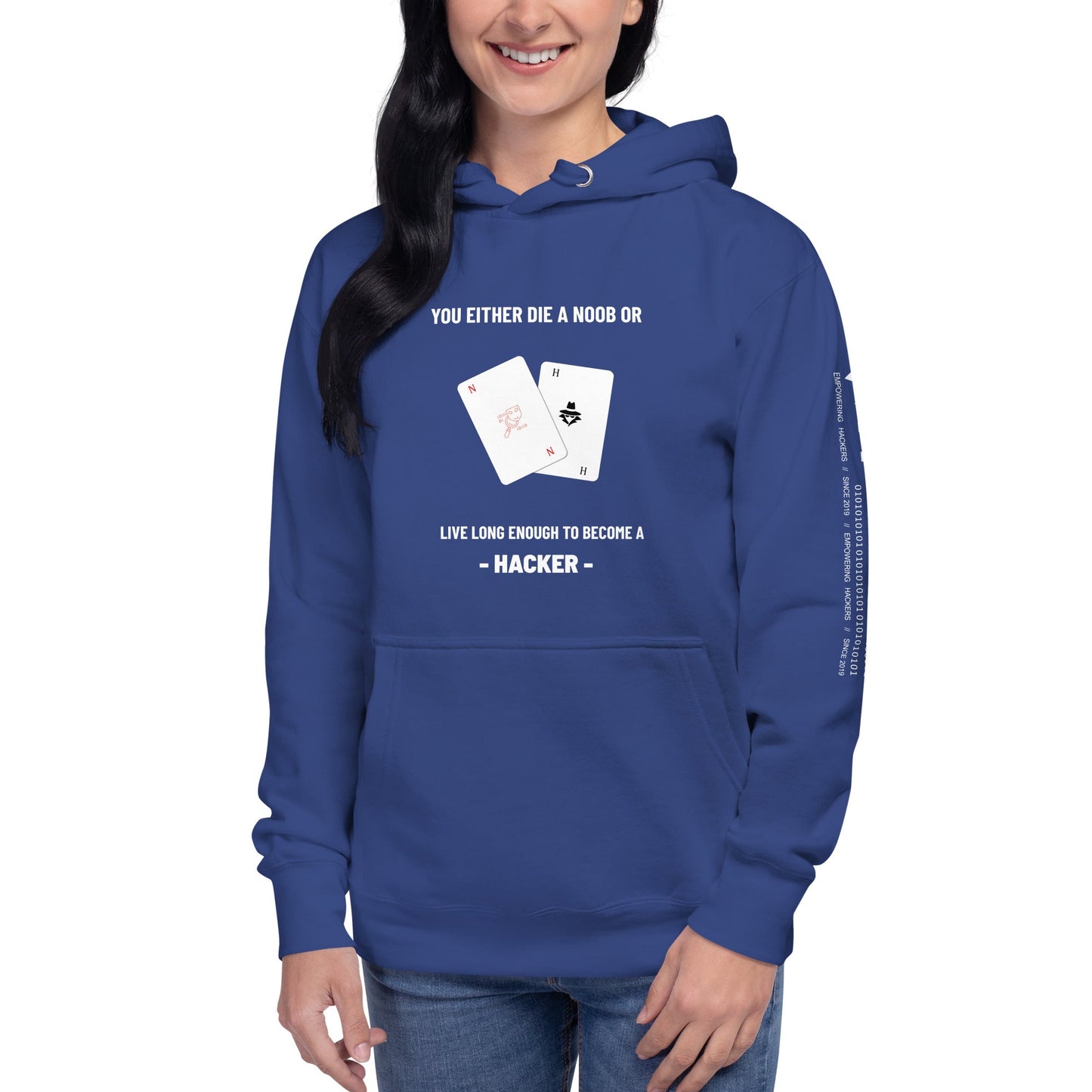 You either die a noob or live long enough to become a hacker - Unisex Hoodie by DarkByteGear