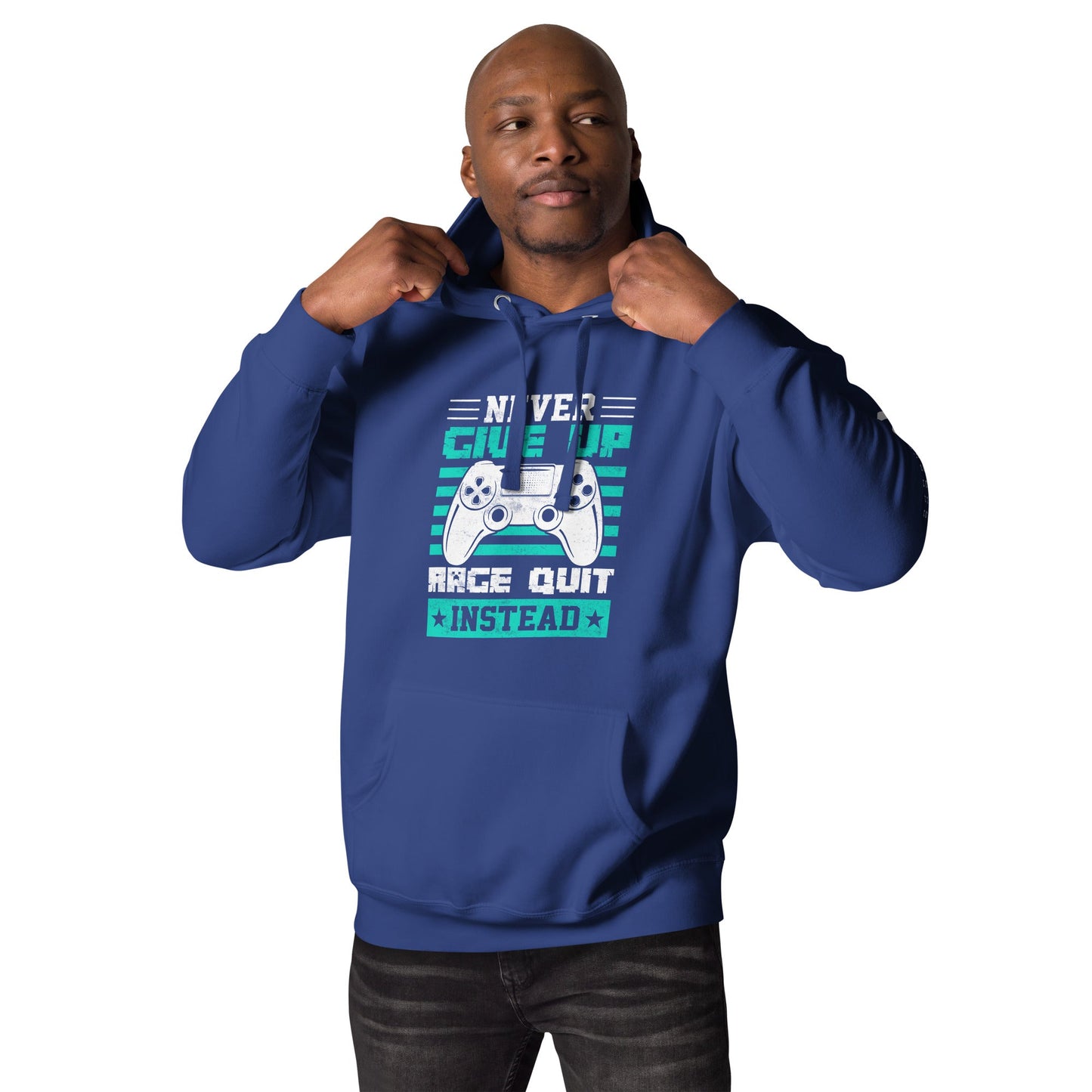 Never Give Up! Arge Quit - Unisex Hoodie by DarkByteGear