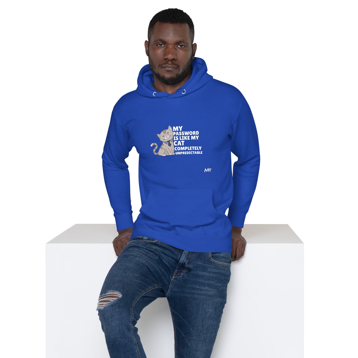 My password is like my cat completely unpredictable - Unisex Hoodie by DarkByteGear