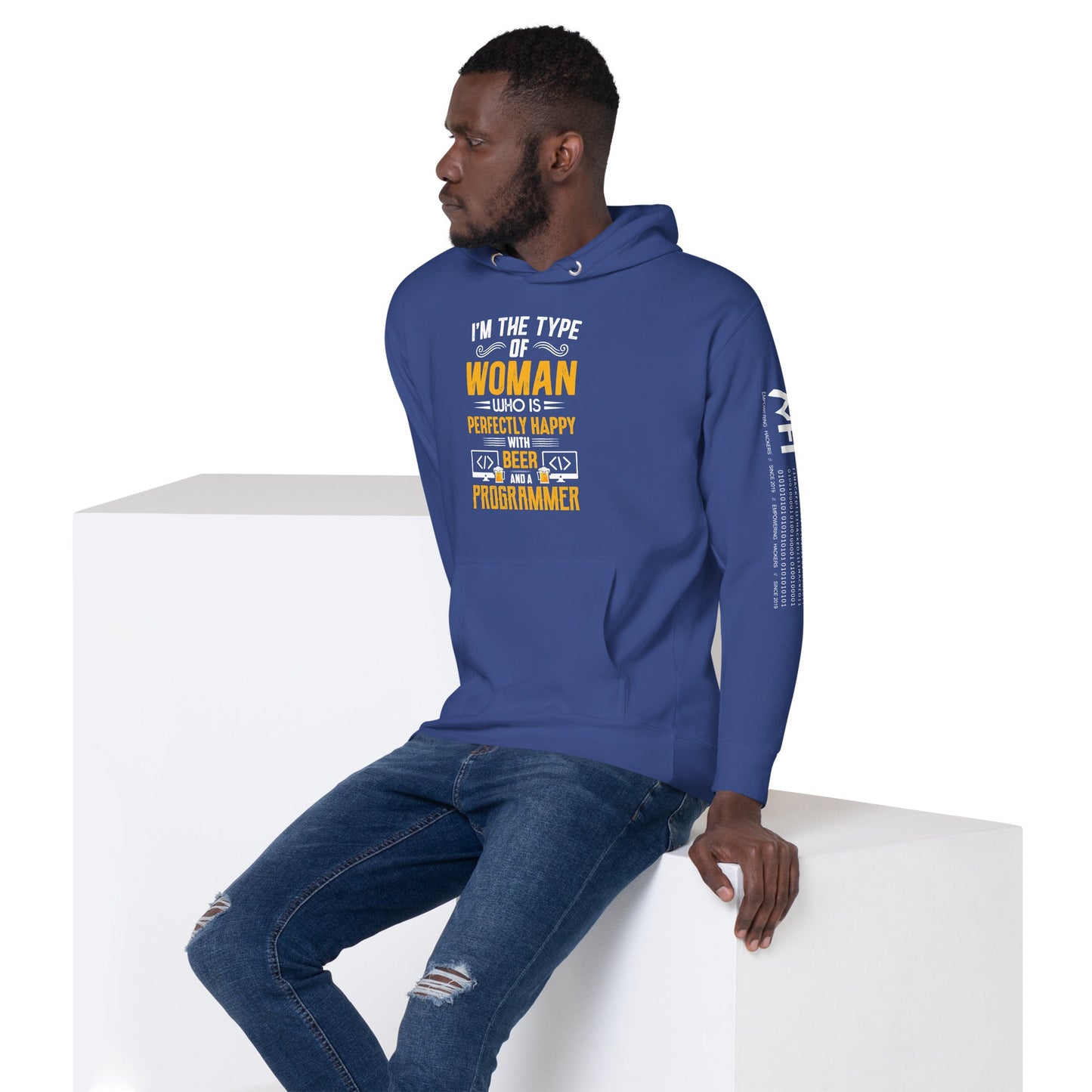 I am the Type of Woman who is perfectly happy with Beer and a Programmer - Unisex Hoodie by DarkByteGear