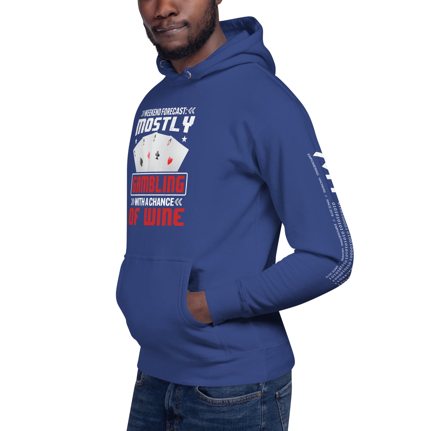 Weekend Forecast Mostly Gambling With a Chance of Wine - Unisex Hoodie by DarkByteGear