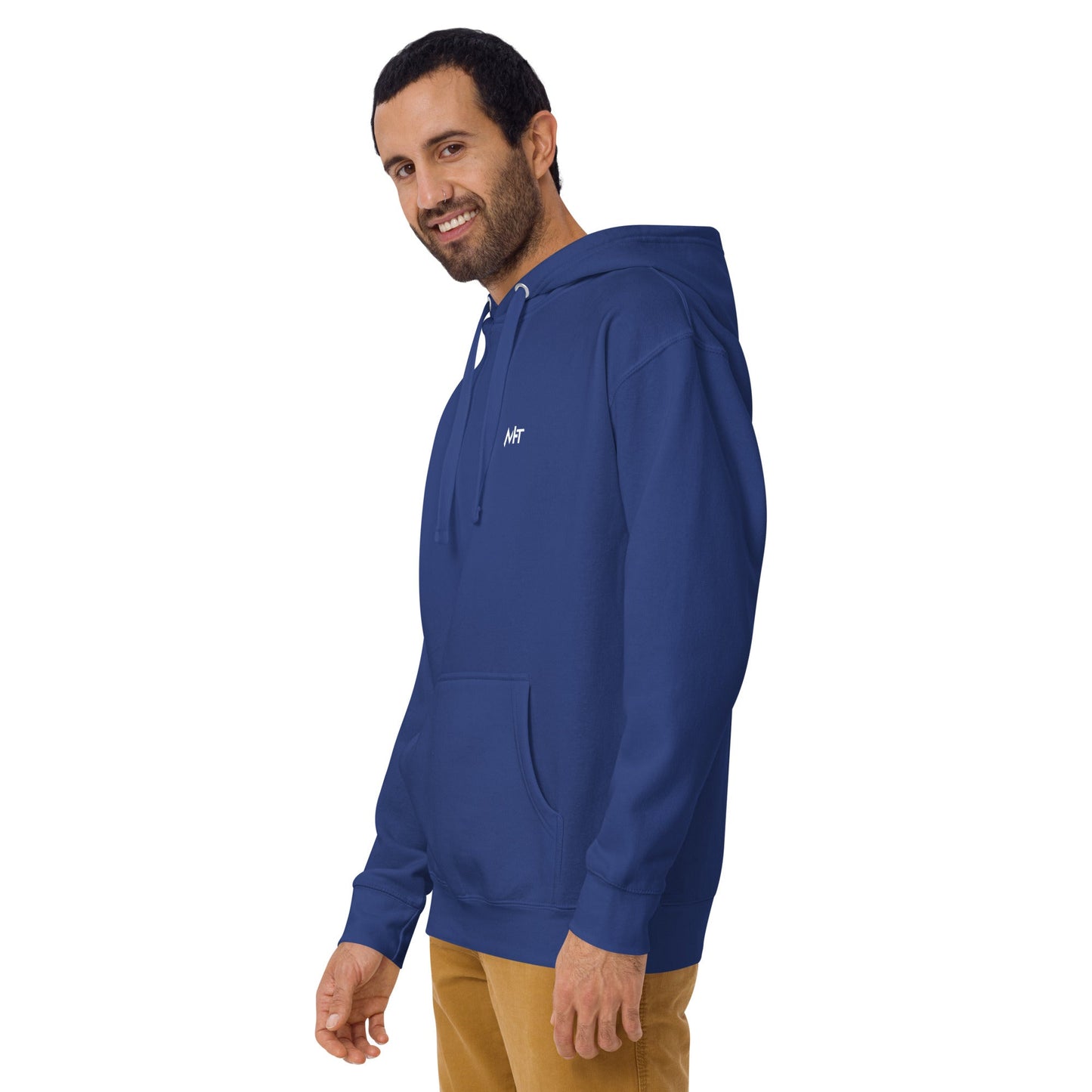 Who's the New Kid, Hacker, Developer, Gamer, Crypto King (No Logo, Blue Cyber) - Unisex Hoodie Personalized QR Code by DarkByteGear