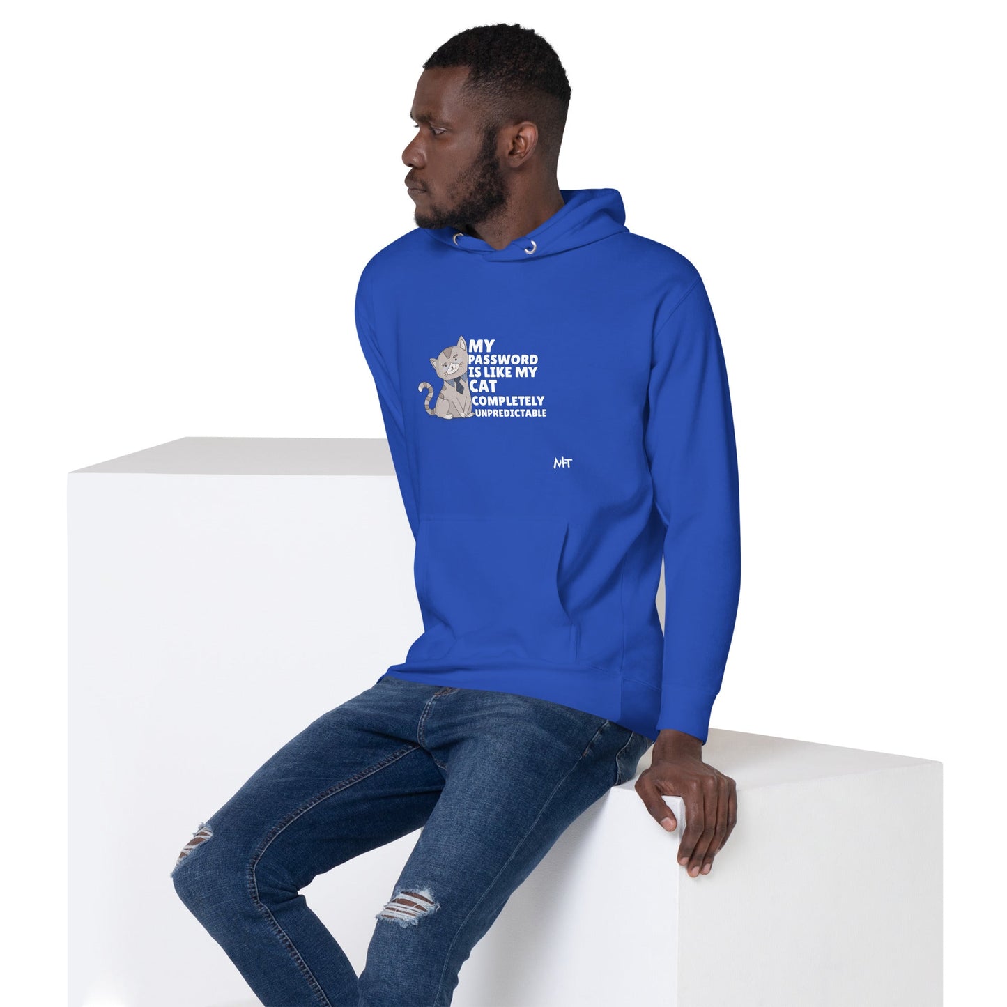 My password is like my cat completely unpredictable - Unisex Hoodie by DarkByteGear