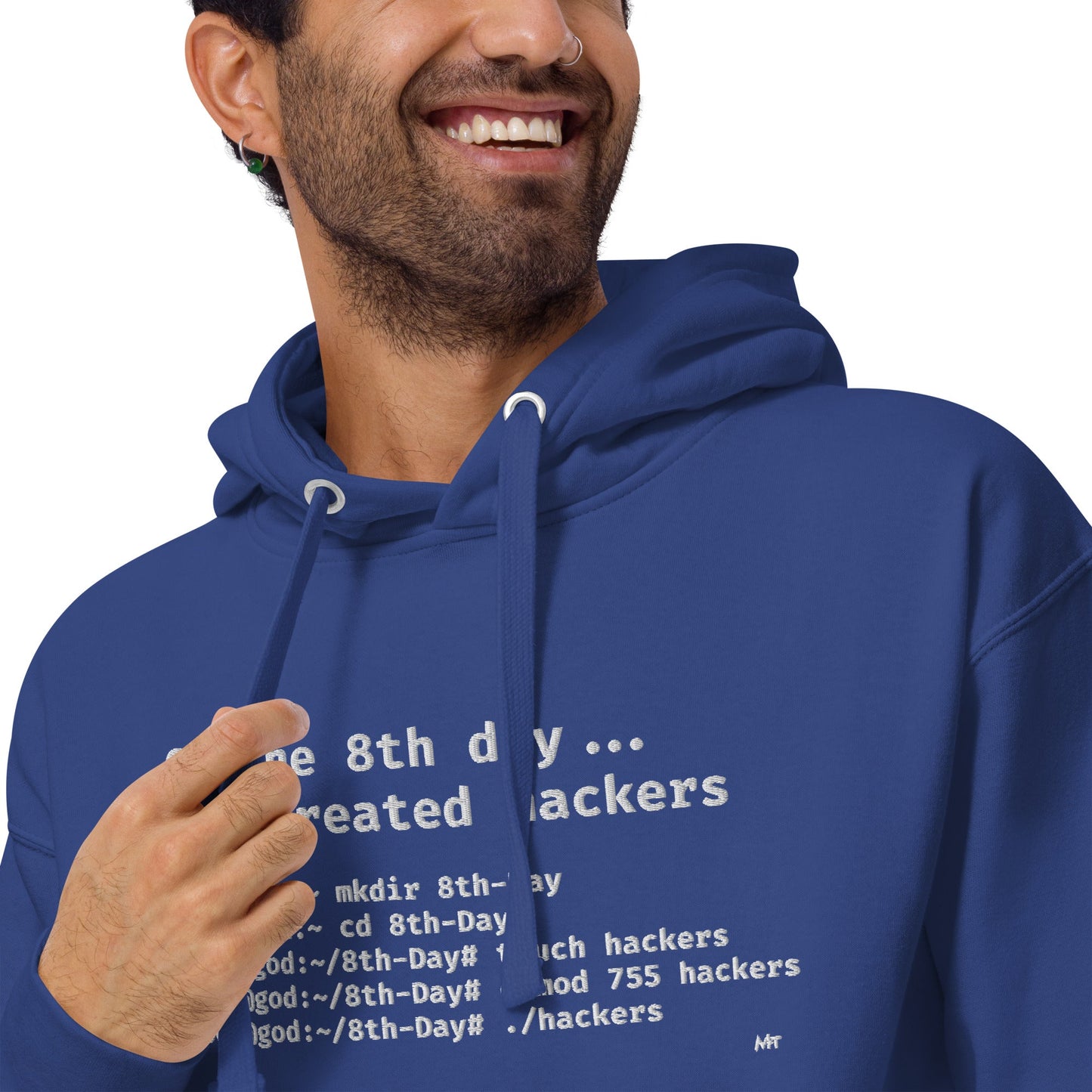 On the 8th day God created hackers - Unisex Hoodie (embroidered) by DarkByteGear