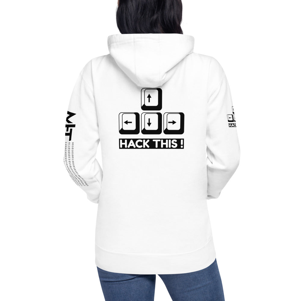 Hack this - Unisex Hoodie (back print) by DarkByteGear