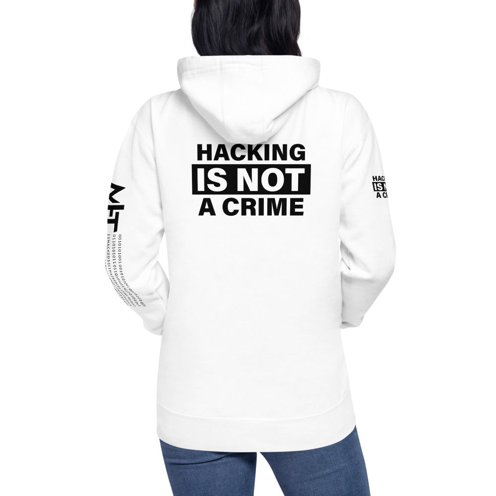Hacking is not a crime - Unisex Hoodie (back print) by DarkByteGear