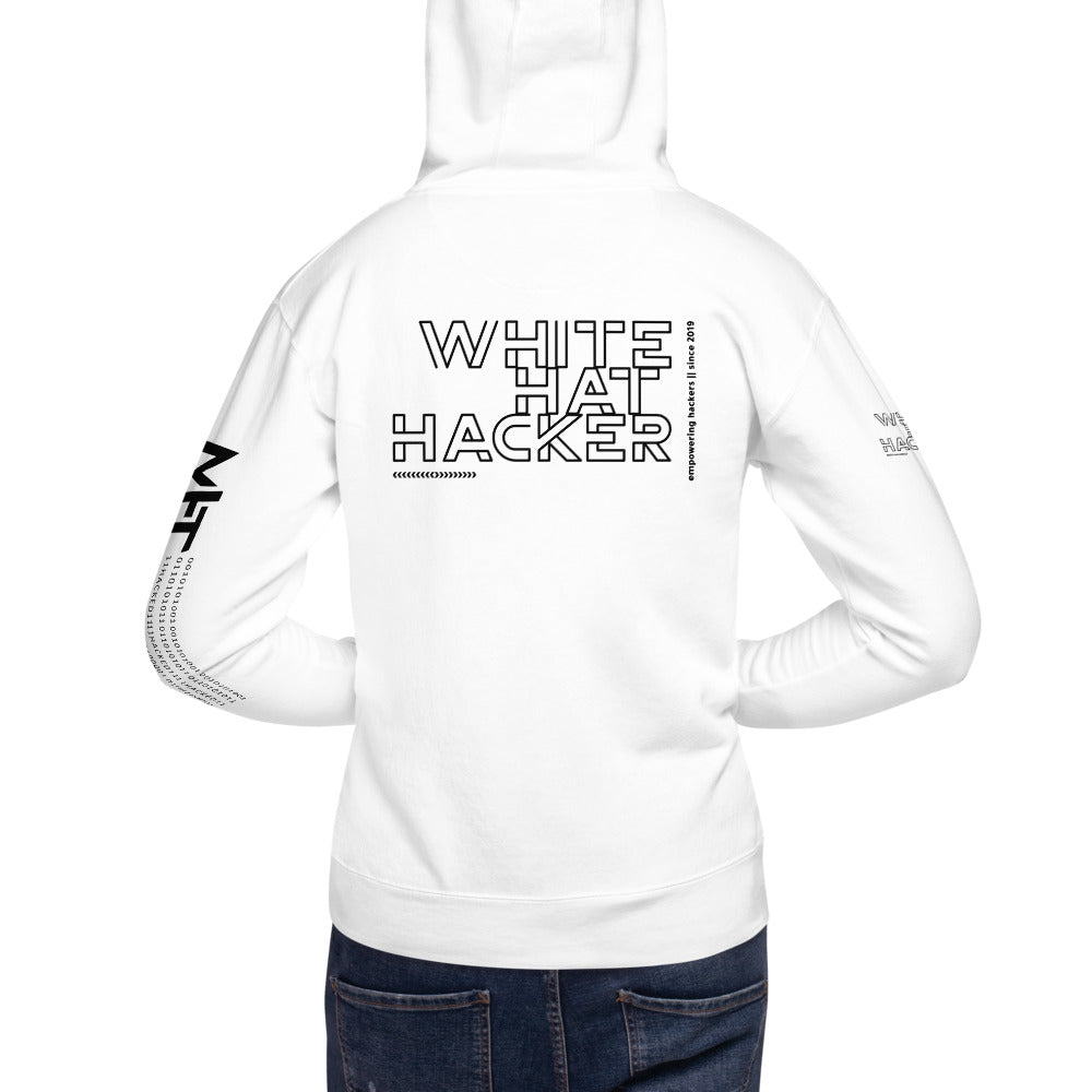 White hat hacker - Unisex Hoodie (back print) by DarkByteGear