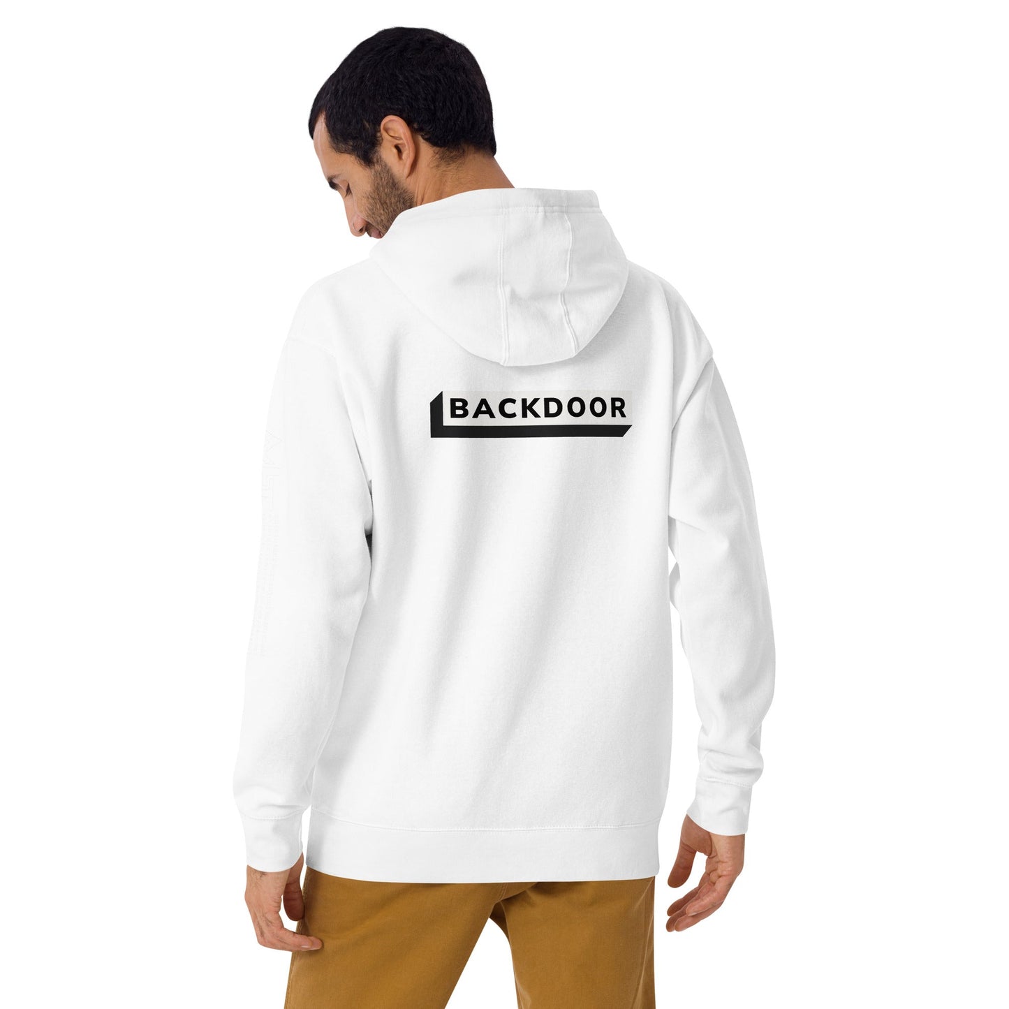 Backdoor - Unisex Hoodie (back print) by DarkByteGear