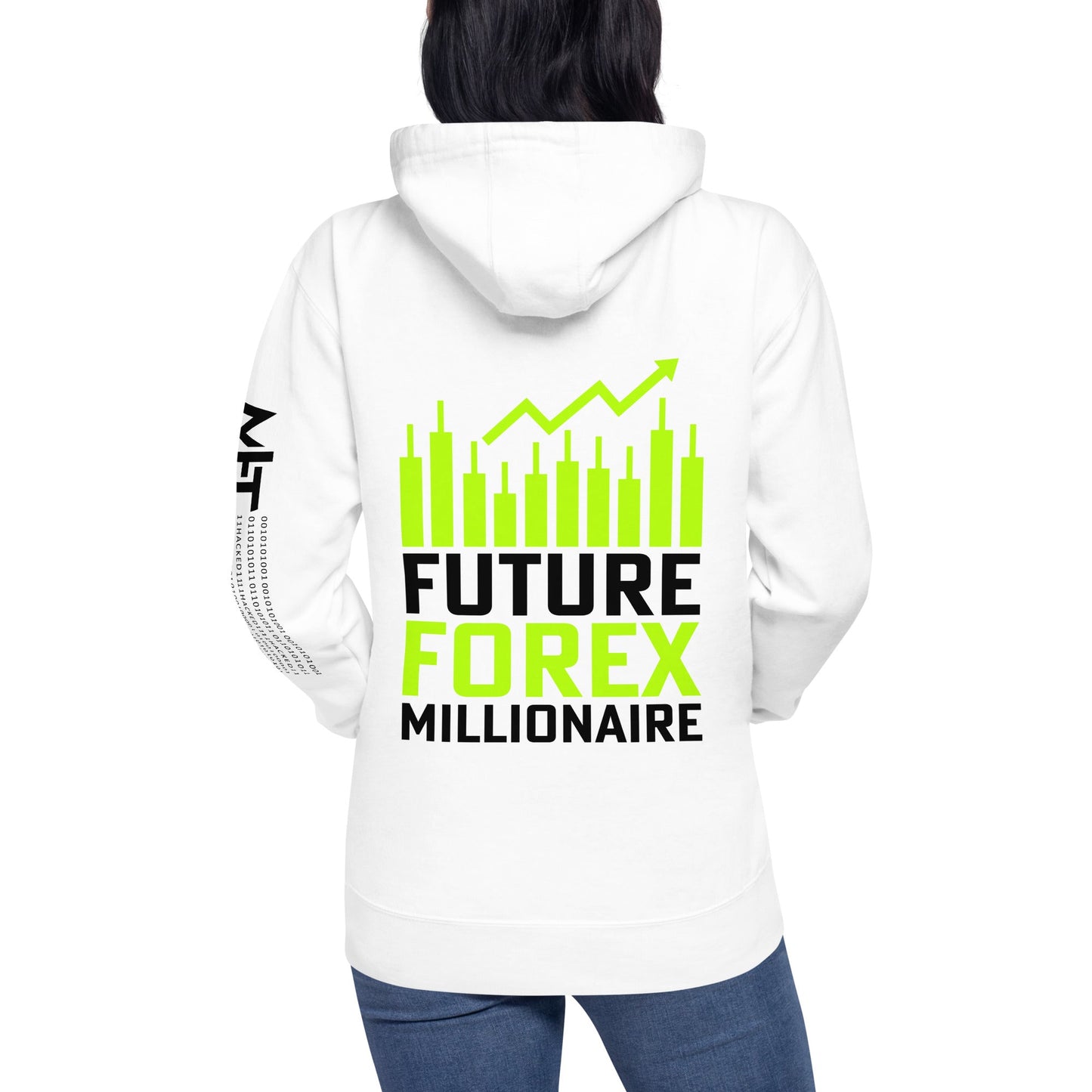 Future Forex Millionaire in Dark Text - Unisex Hoodie ( Back Print ) by DarkByteGear