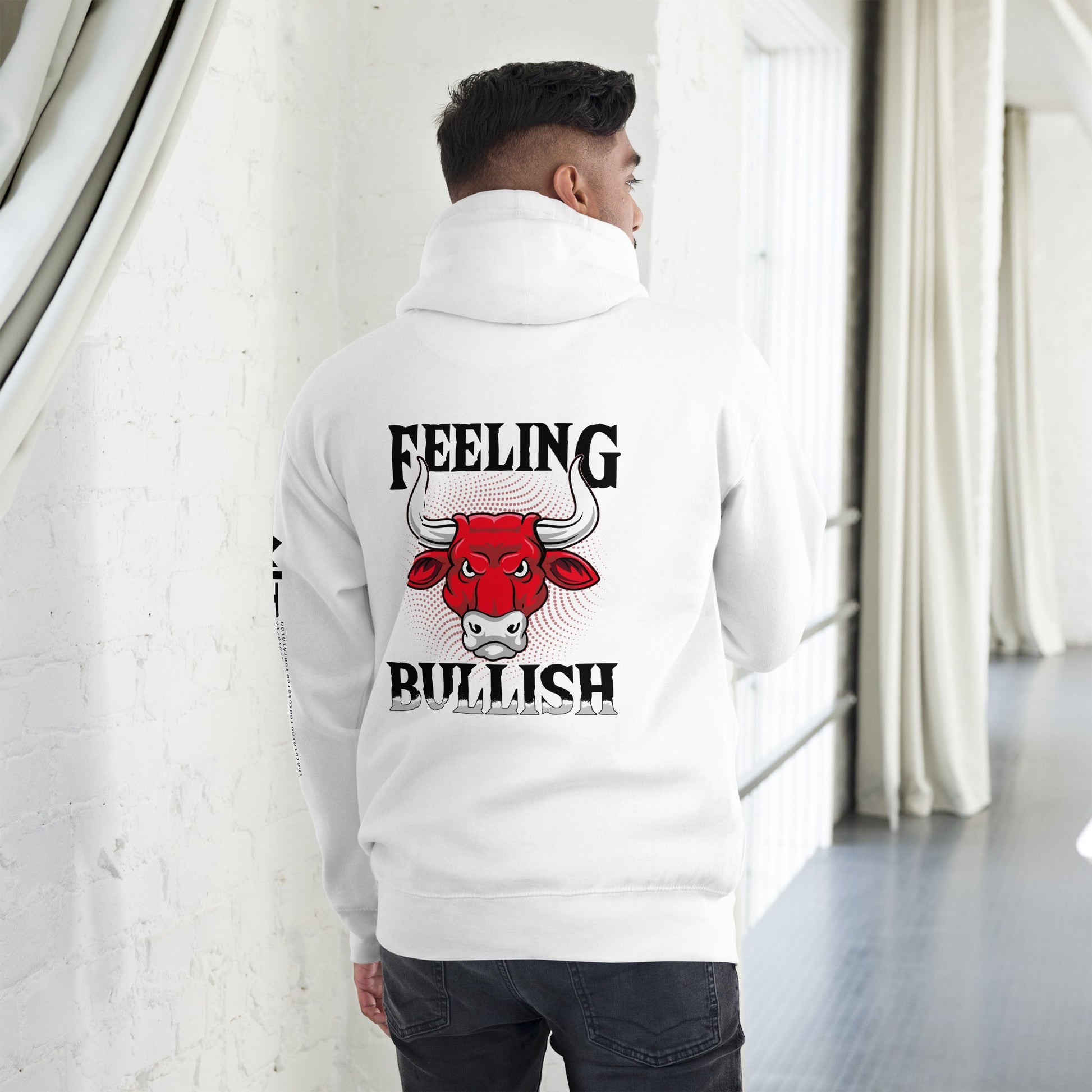 Feeling Bullish in Dark Text - Unisex Hoodie ( Back Print ) by DarkByteGear