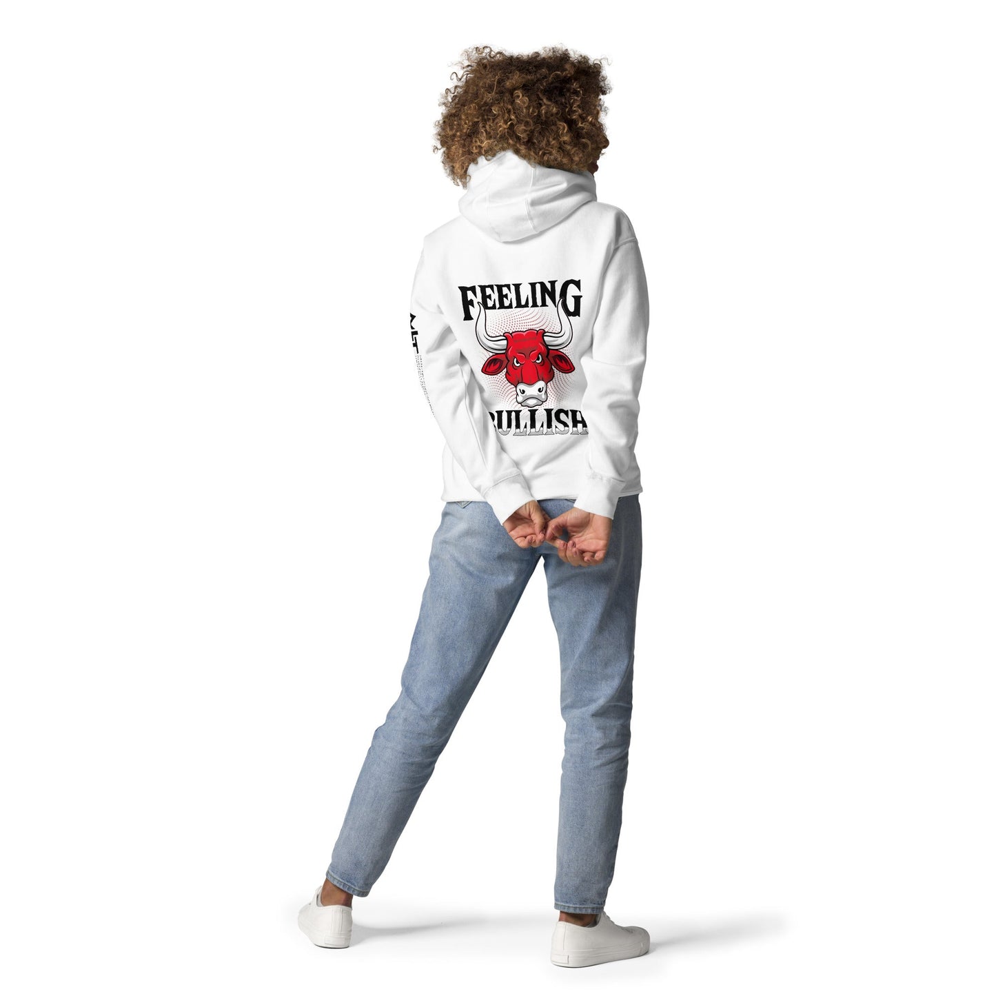 Feeling Bullish in Dark Text - Unisex Hoodie ( Back Print ) by DarkByteGear