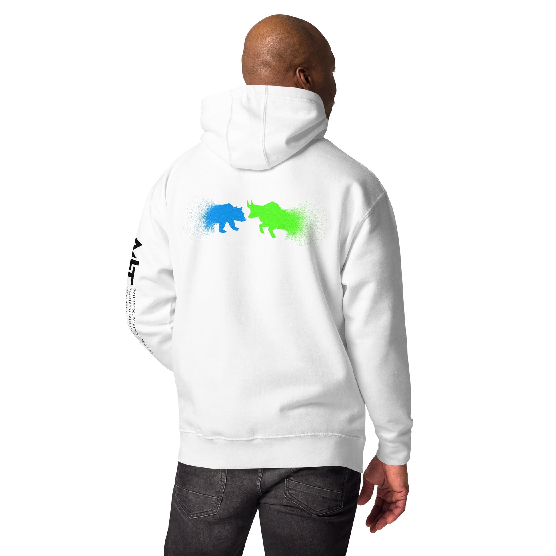 Bearish And Bullish (DB) in Light color - Unisex Hoodie ( Back Print ) by DarkByteGear