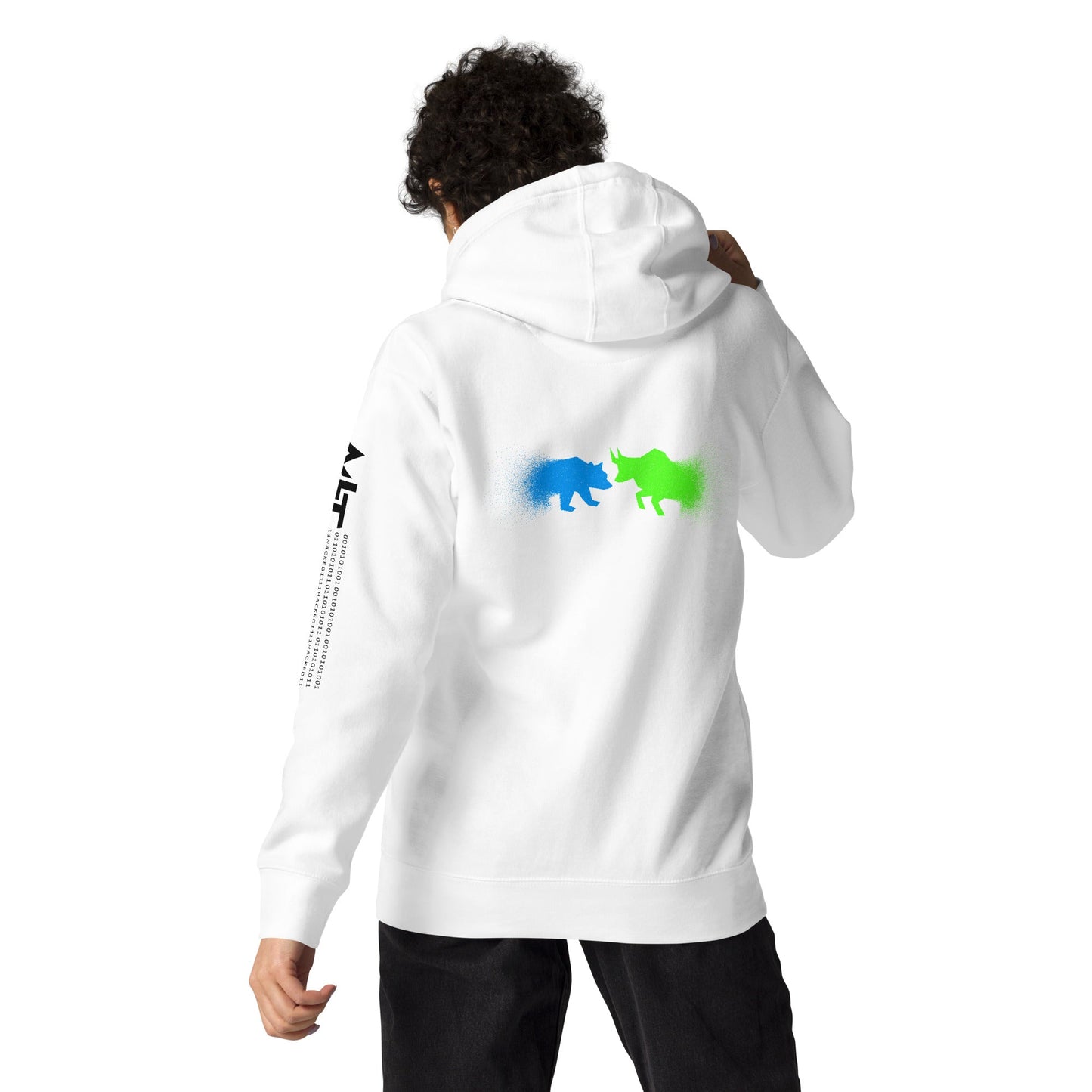 Bearish And Bullish (DB) in Light color - Unisex Hoodie ( Back Print ) by DarkByteGear