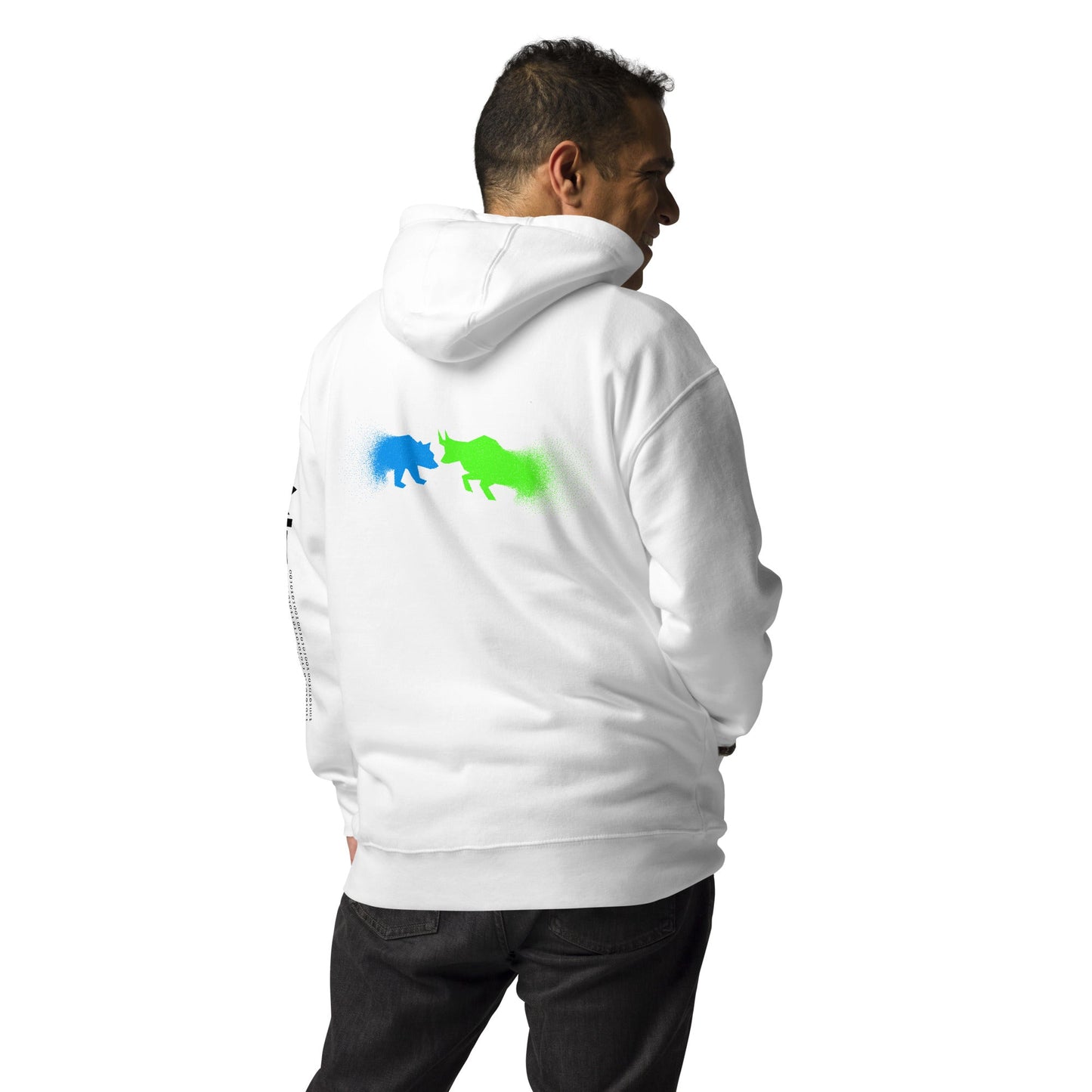 Bearish And Bullish (DB) in Light color - Unisex Hoodie ( Back Print ) by DarkByteGear