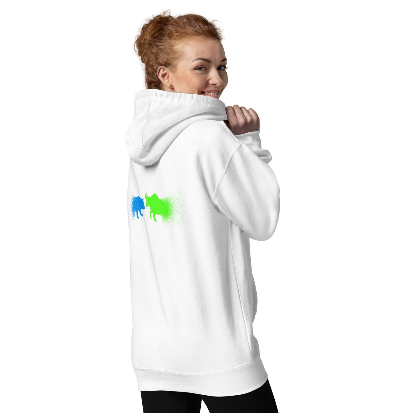 Bearish And Bullish (DB) in Light color - Unisex Hoodie ( Back Print ) by DarkByteGear