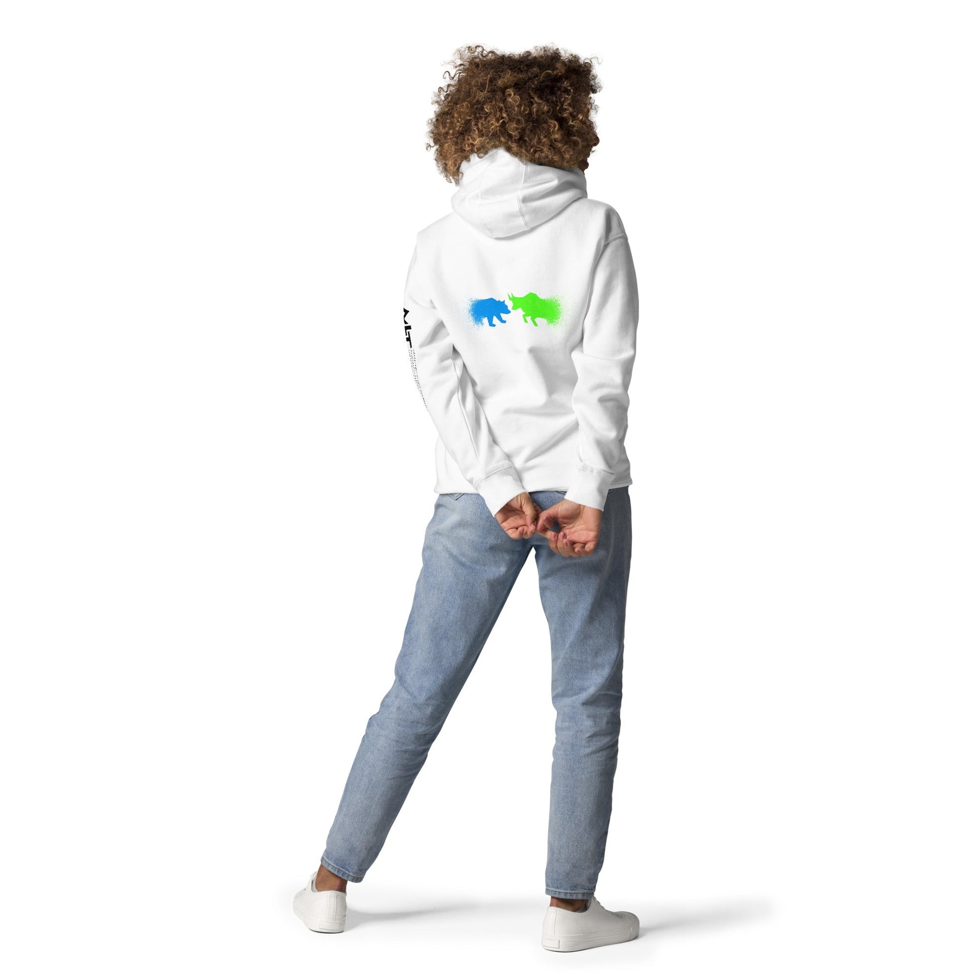 Bearish And Bullish (DB) in Light color - Unisex Hoodie ( Back Print ) by DarkByteGear