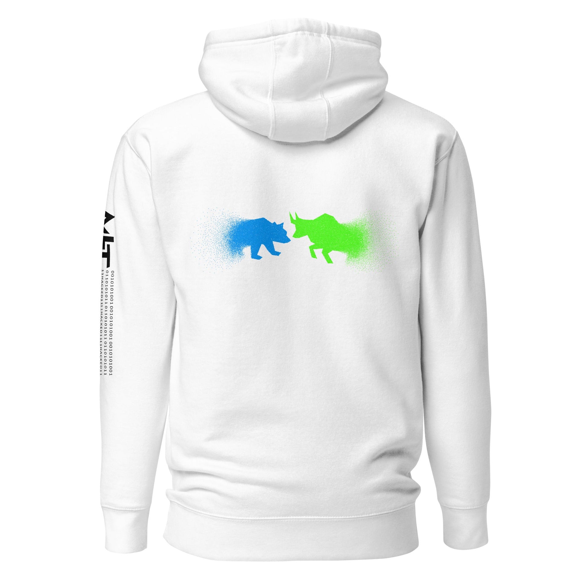 Bearish And Bullish (DB) in Light color - Unisex Hoodie ( Back Print ) by DarkByteGear