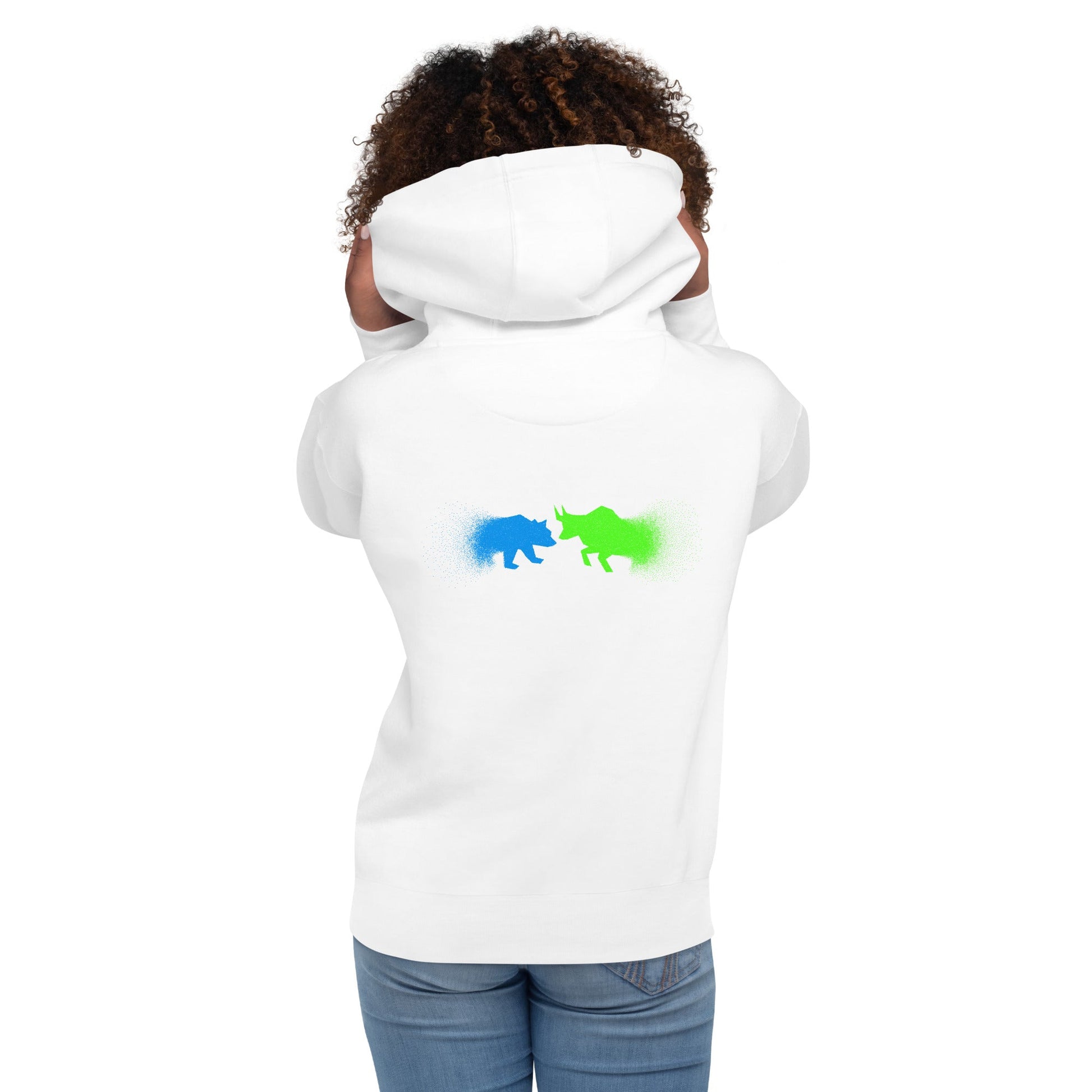 Bearish And Bullish (DB) in Light color - Unisex Hoodie ( Back Print ) by DarkByteGear
