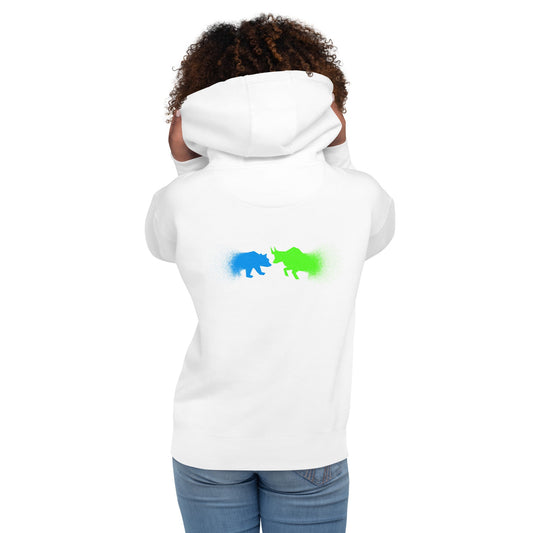 Bearish And Bullish (DB) in Light color - Unisex Hoodie ( Back Print ) by DarkByteGear
