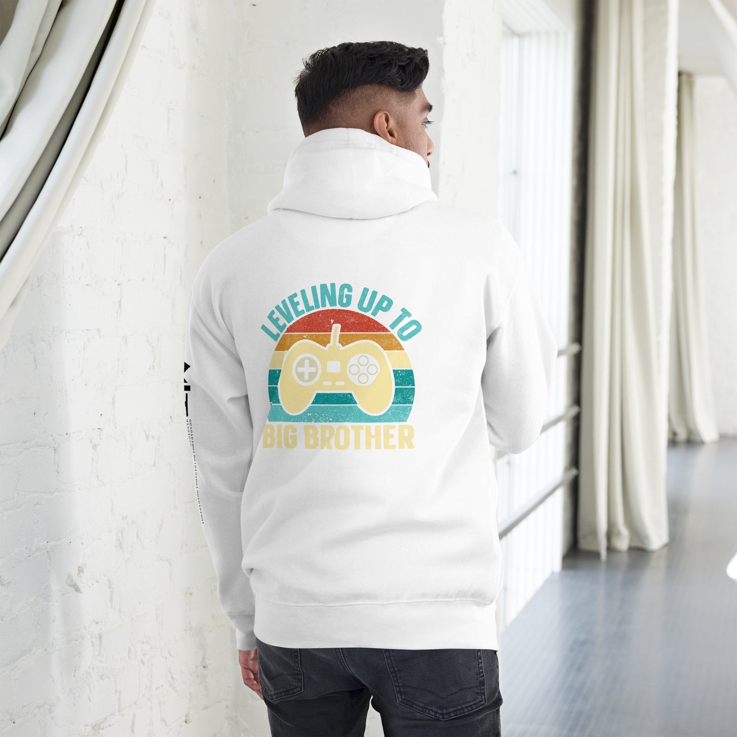 Levelling up to Big Brother V2 in Darker Shade - Unisex Hoodie ( Back Print ) by DarkByteGear