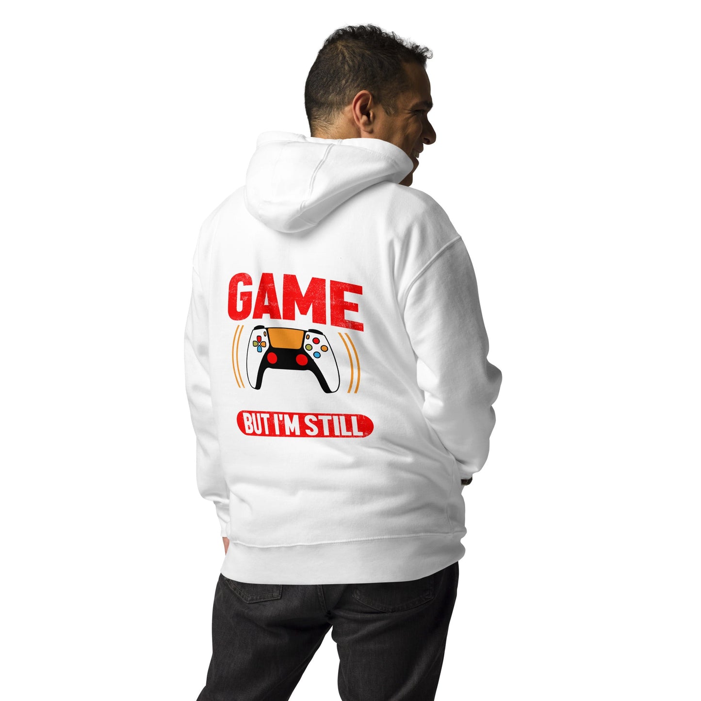 I Paused My Game To Be Here but I am still thinking about it - Unisex Hoodie (back print) by DarkByteGear