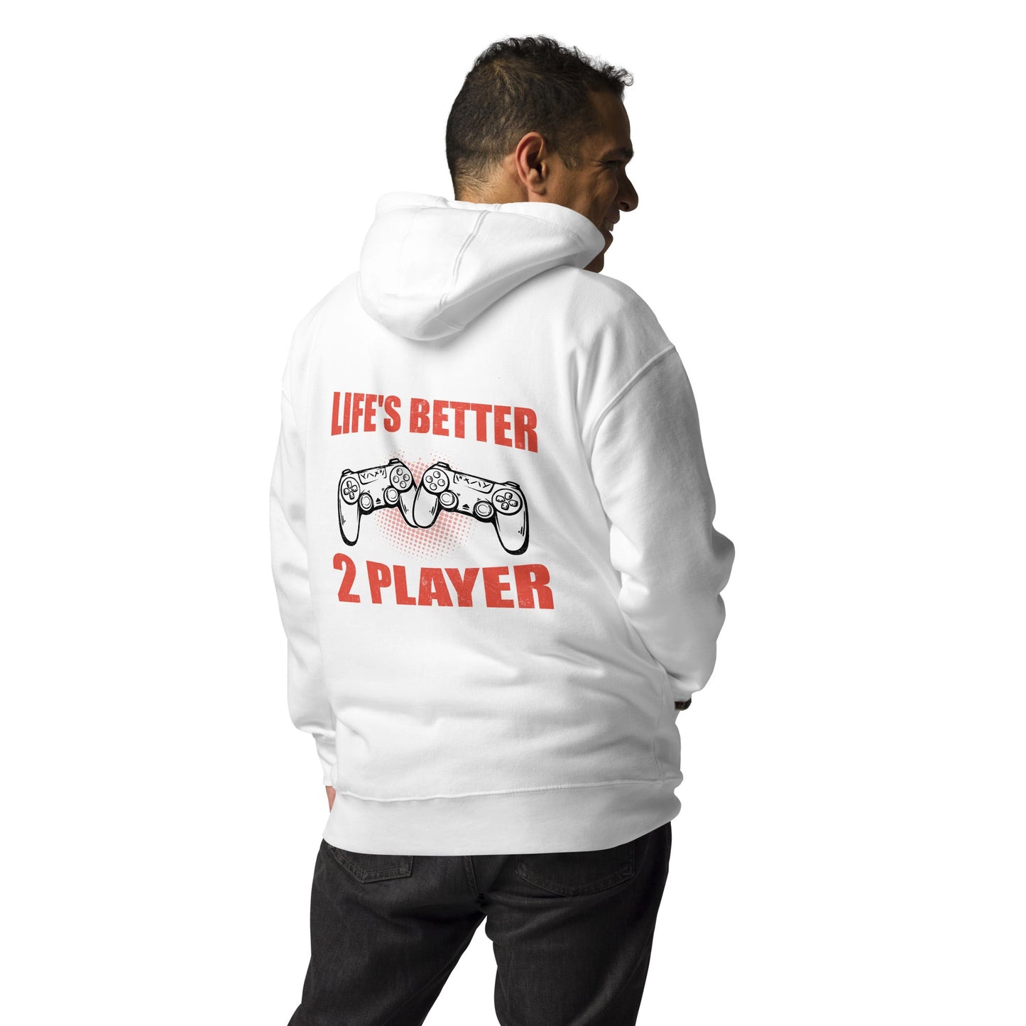 Life's Better in Two Players - Unisex Hoodie ( Back Print ) by DarkByteGear