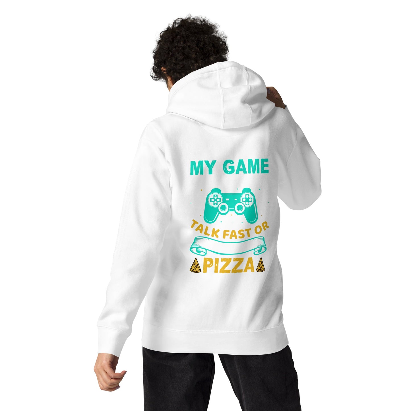 My Game is Paused, Talk Fast or Feed me Pizza - Unisex Hoodie by DarkByteGear