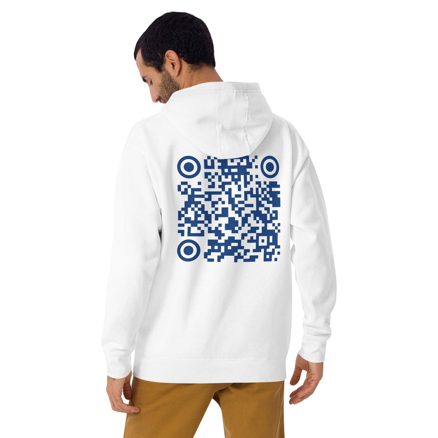 Who's the New Kid, Hacker, Developer, Gamer, Crypto King V1 (No Logo) - Unisex Hoodie Personalized QR Code by DarkByteGear