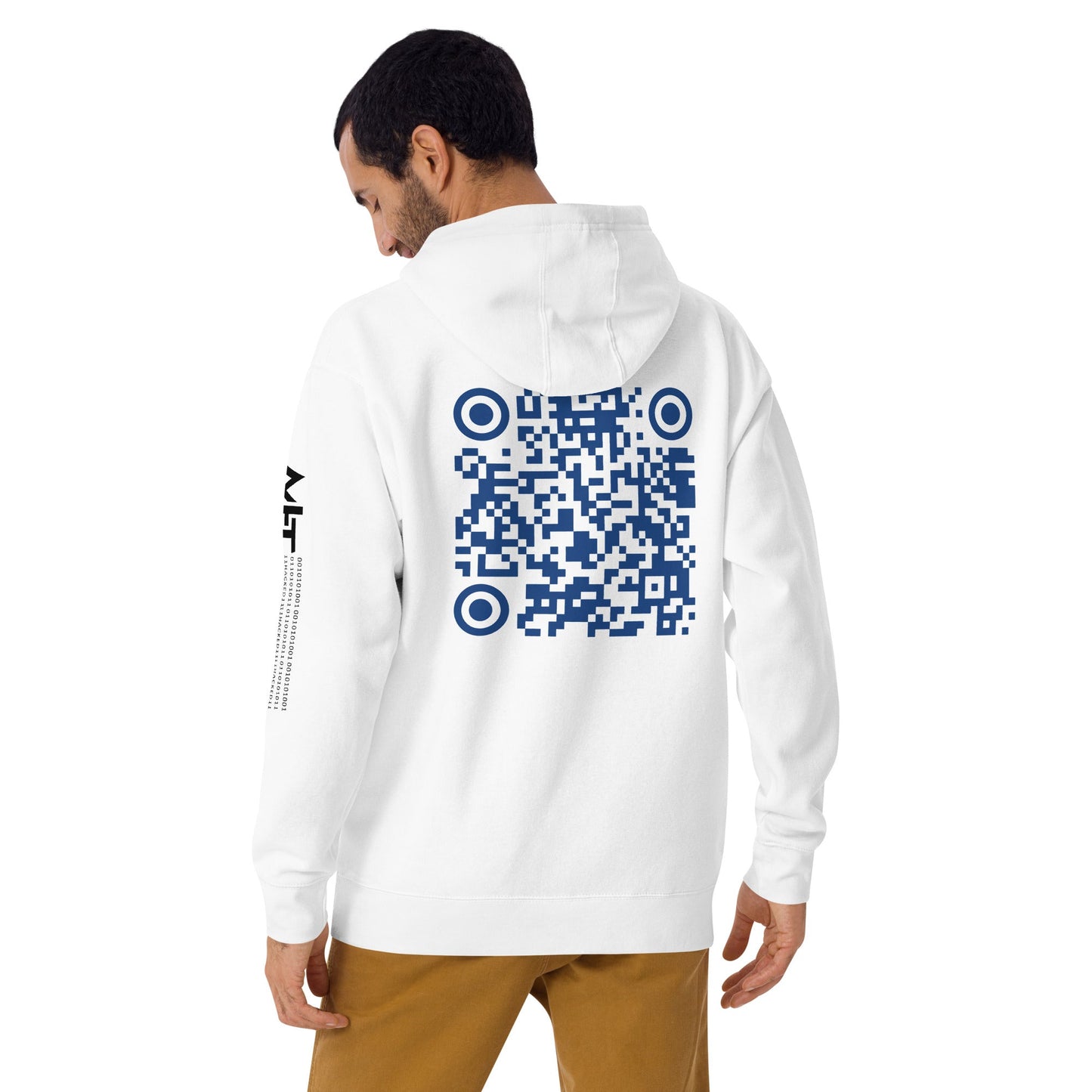 Who's the New Kid, Hacker, Developer, Gamer, Crypto King V1 - Unisex Hoodie Personalized QR Code by DarkByteGear