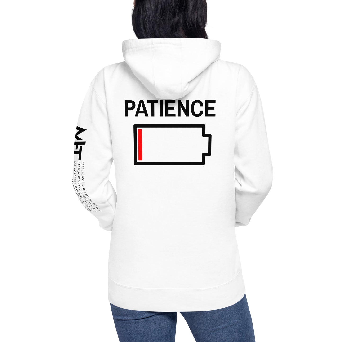 Patience - Unisex Hoodie (back print) by DarkByteGear