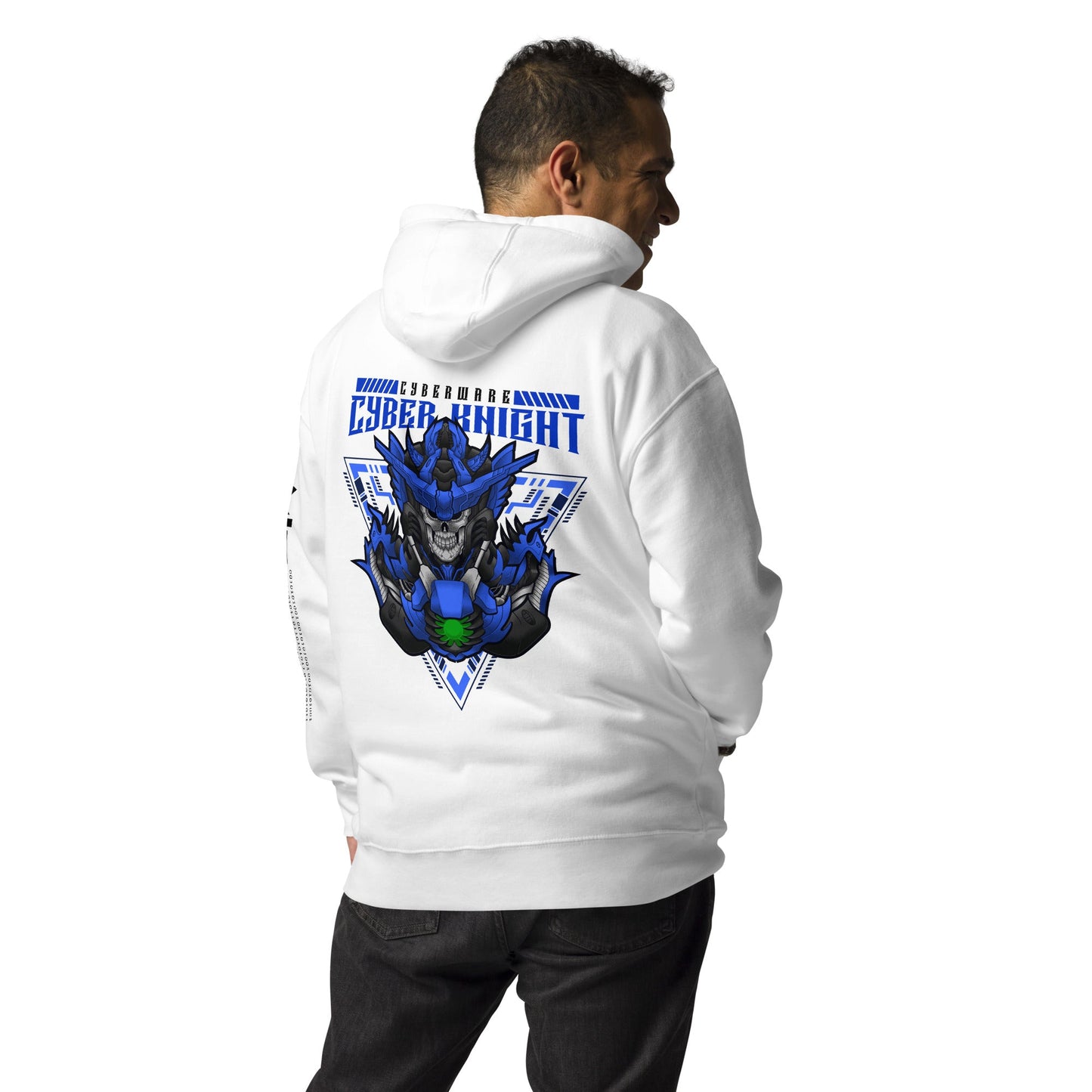 CyberWare Cyber knight - Unisex Hoodie ( Back Print ) by DarkByteGear