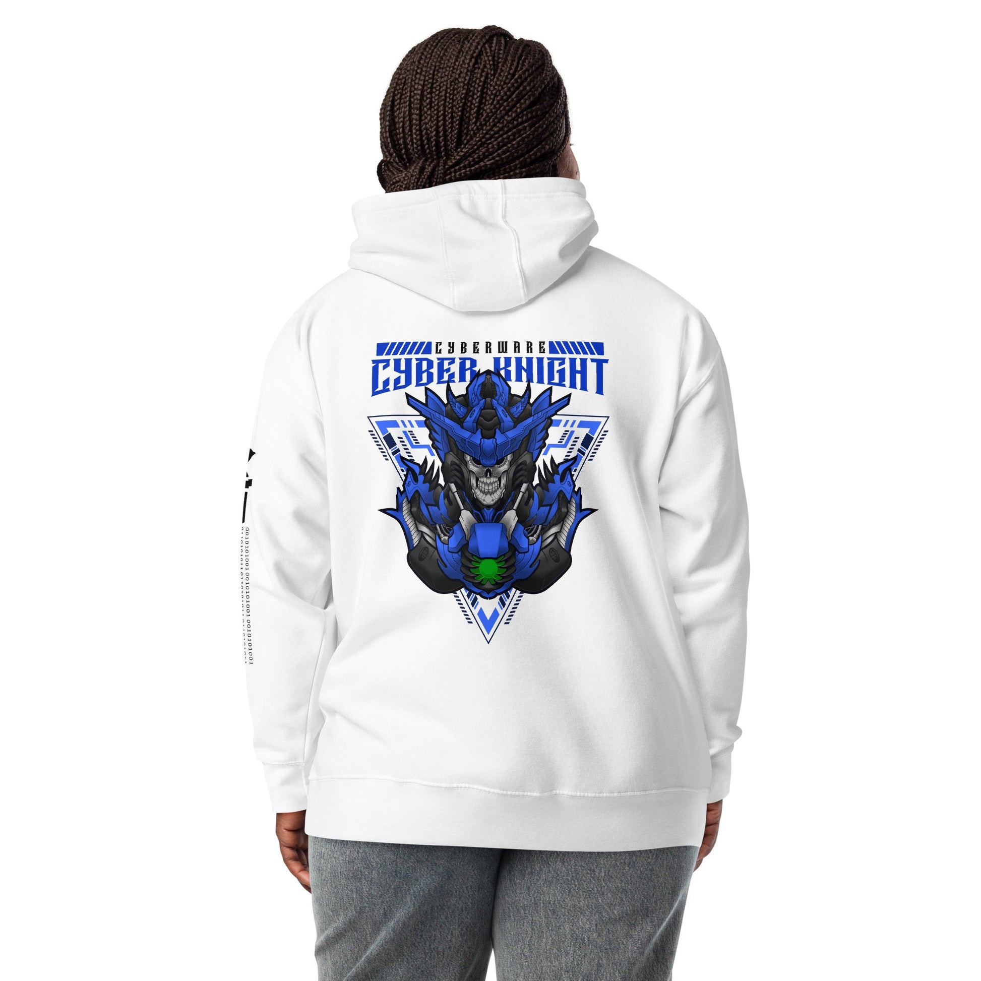 CyberWare Cyber knight - Unisex Hoodie ( Back Print ) by DarkByteGear