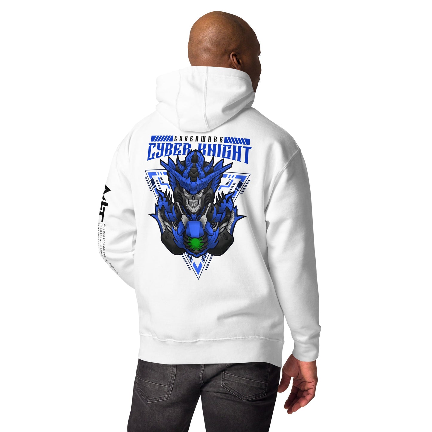 CyberWare Cyber knight - Unisex Hoodie ( Back Print ) by DarkByteGear