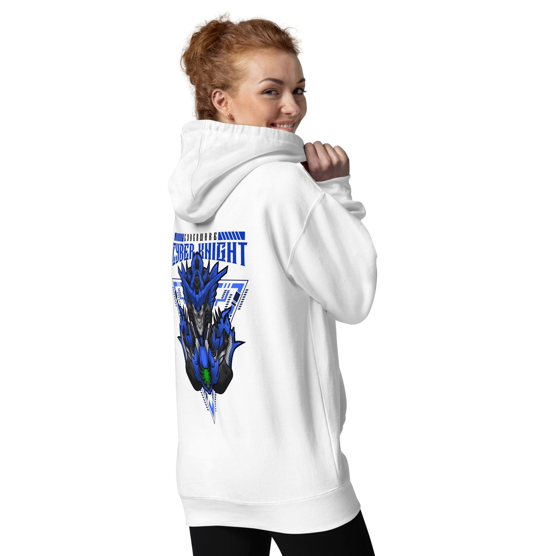 CyberWare Cyber knight - Unisex Hoodie ( Back Print ) by DarkByteGear