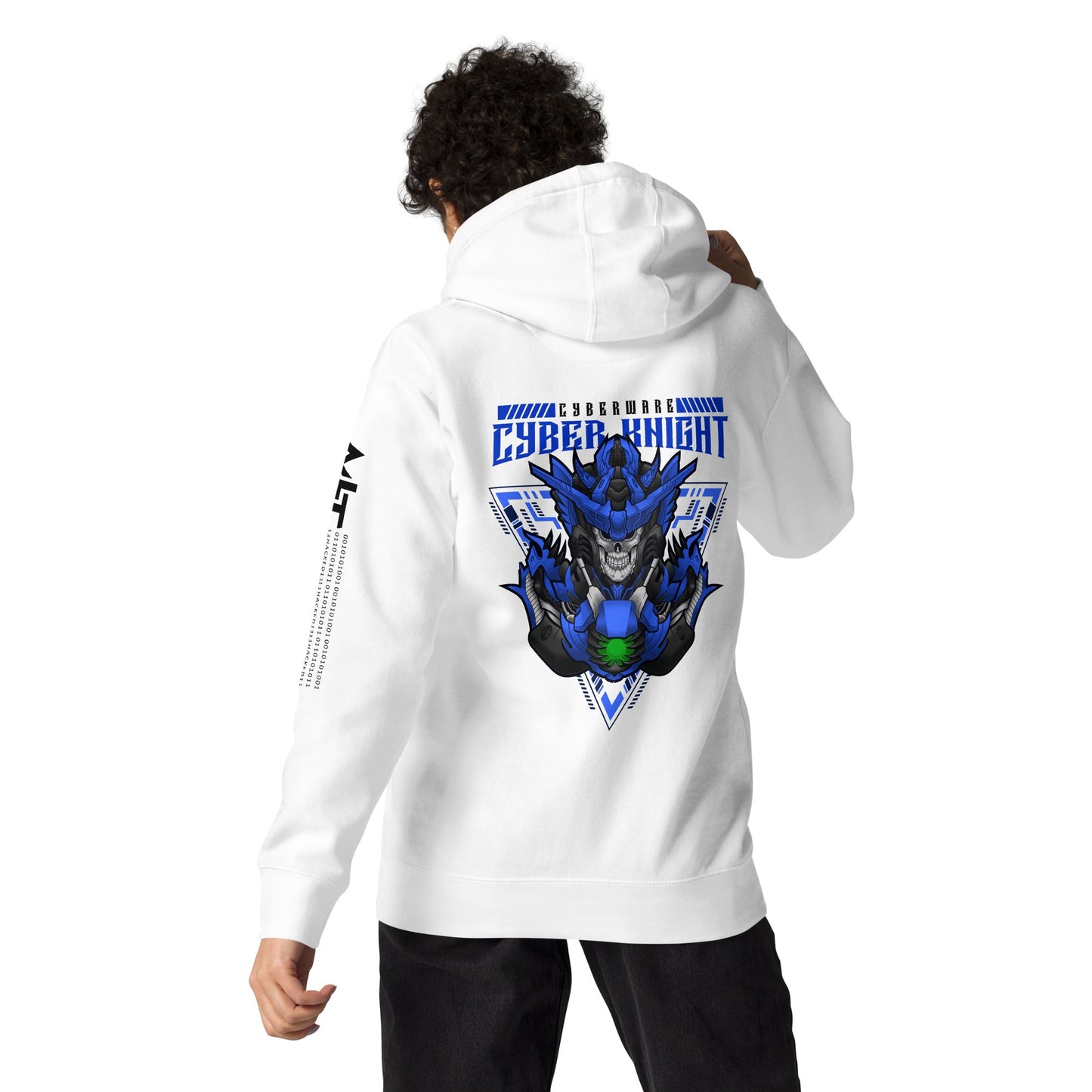CyberWare Cyber knight - Unisex Hoodie ( Back Print ) by DarkByteGear