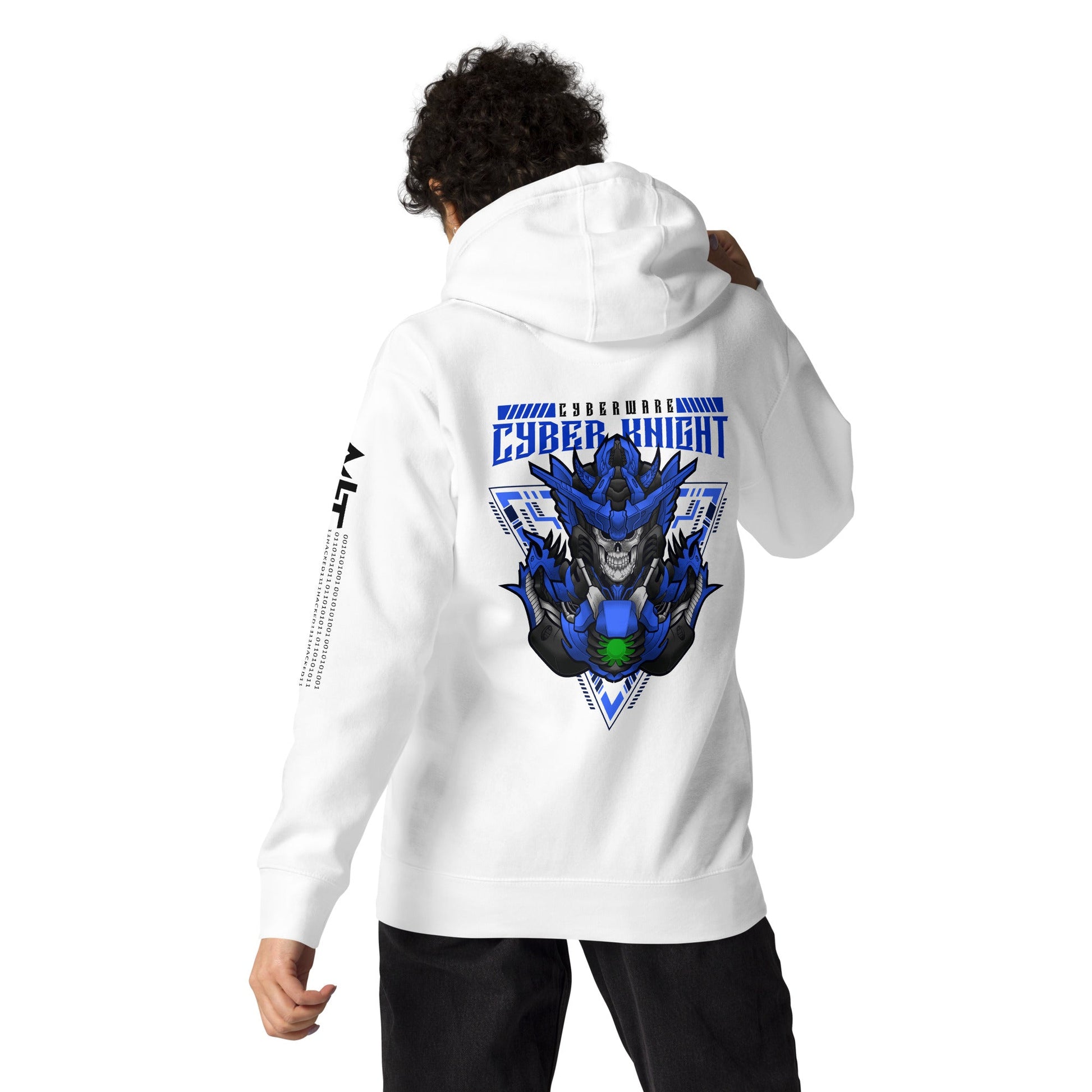 CyberWare Cyber knight - Unisex Hoodie ( Back Print ) by DarkByteGear