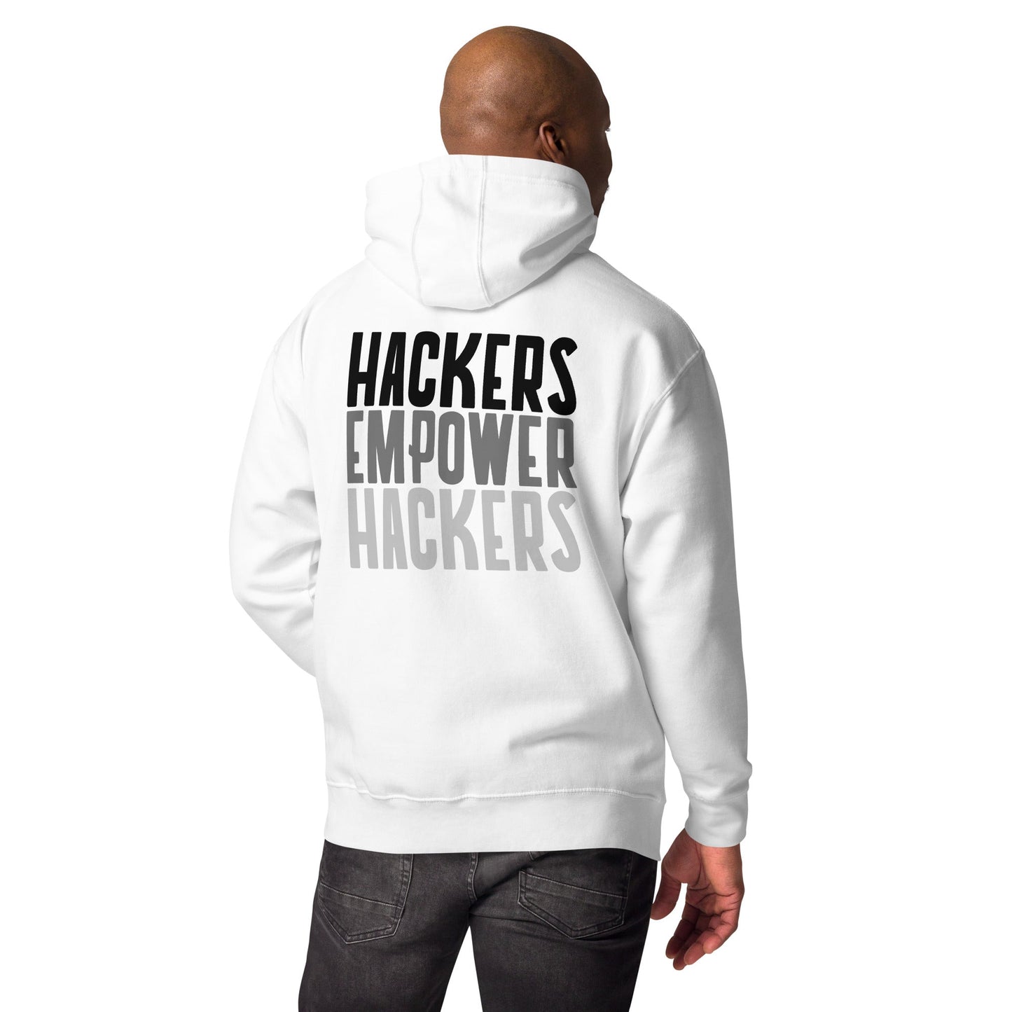 Hackers Empower Hackers - Unisex Hoodie ( Back Print ) by DarkByteGear