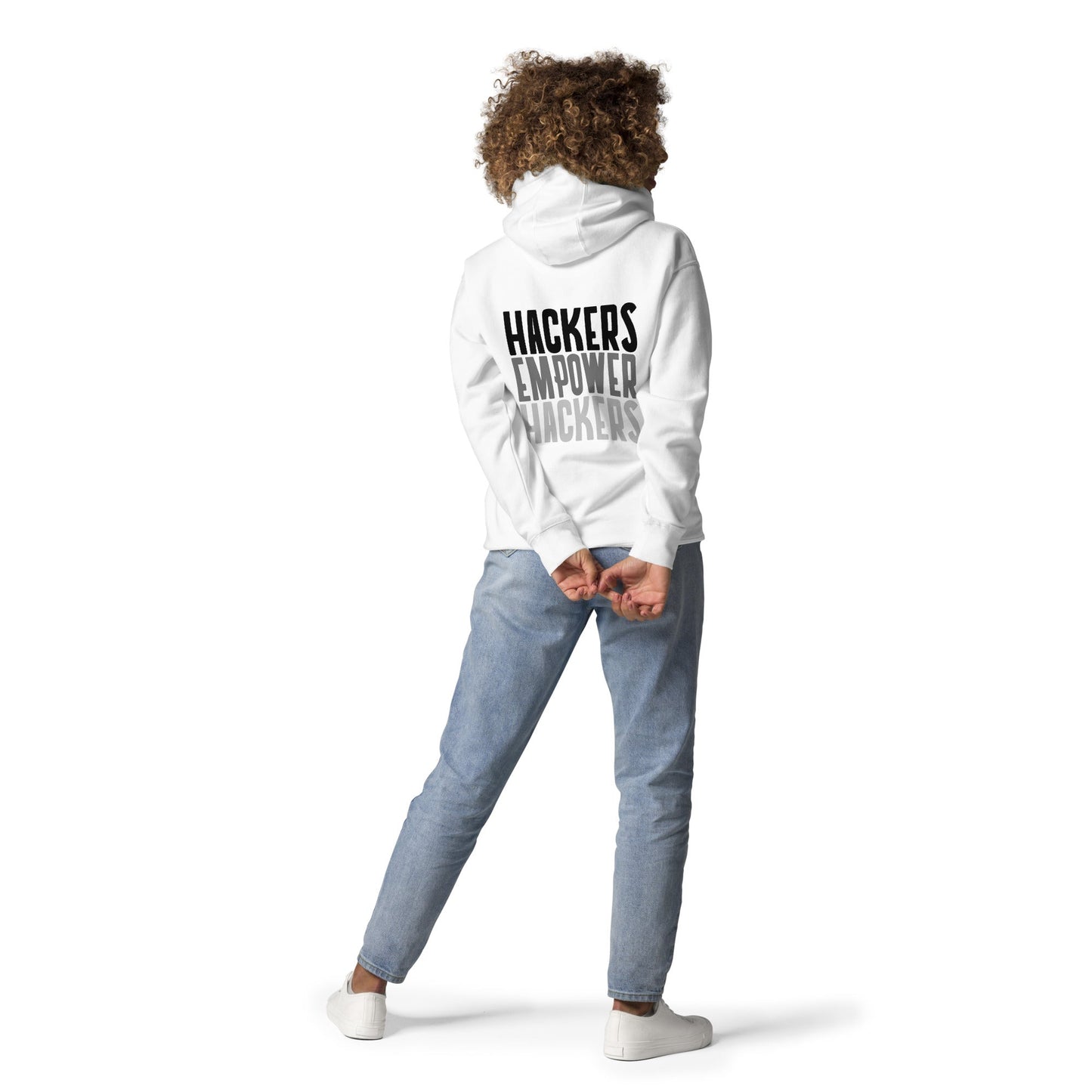 Hackers Empower Hackers - Unisex Hoodie ( Back Print ) by DarkByteGear