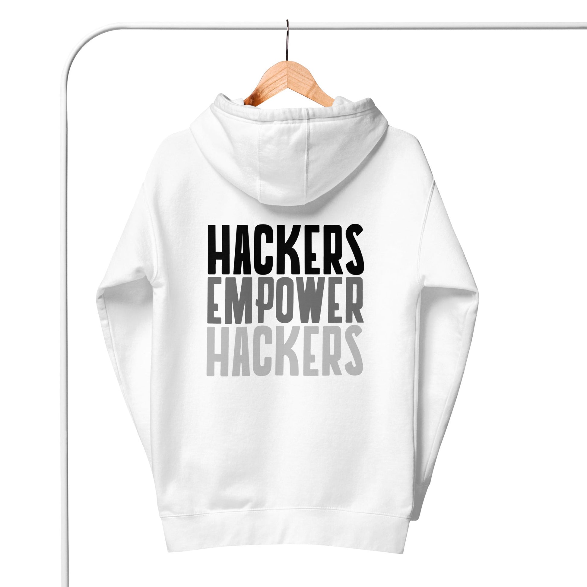 Hackers Empower Hackers - Unisex Hoodie ( Back Print ) by DarkByteGear