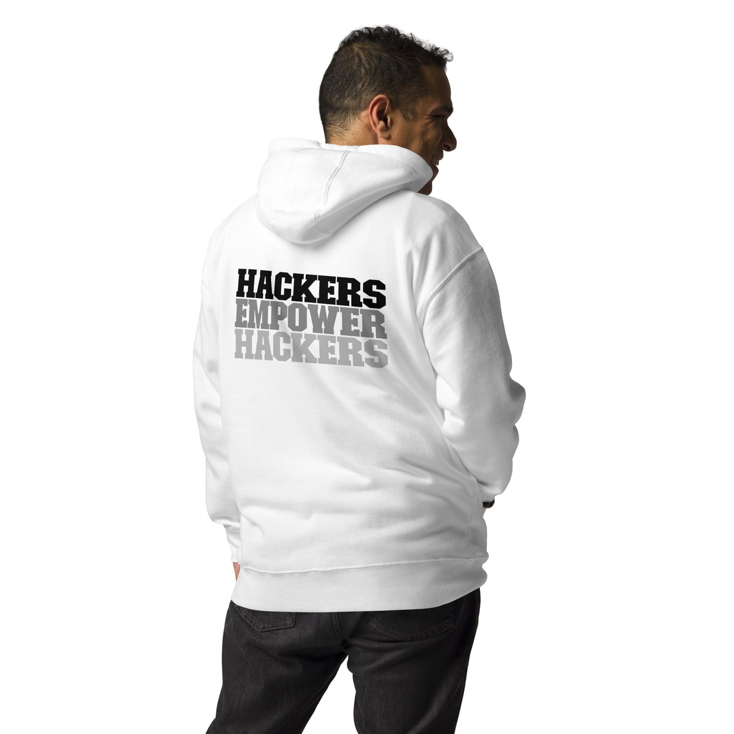 Hackers Empower Hackers V2 - Unisex Hoodie ( Back Print ) by DarkByteGear