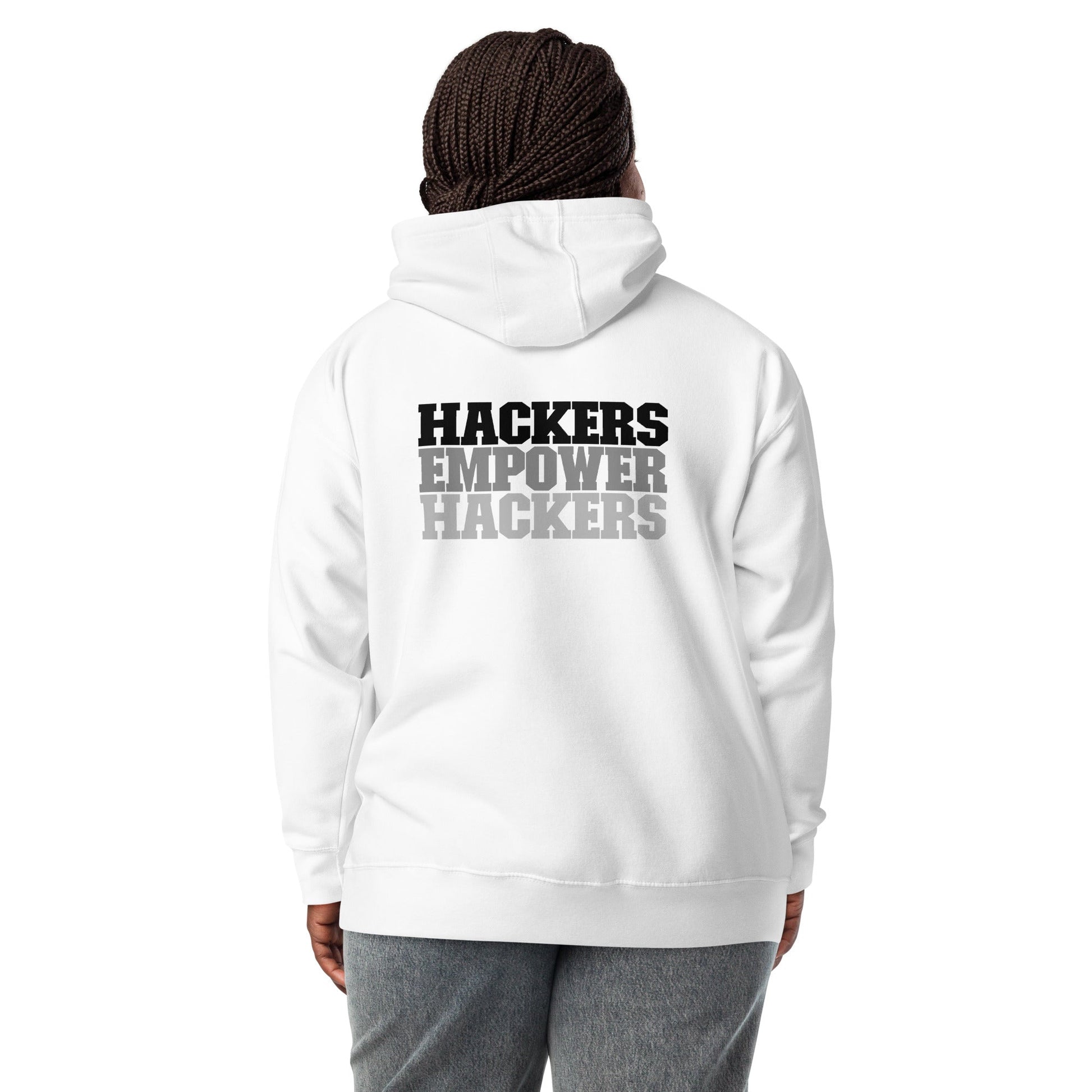 Hackers Empower Hackers V2 - Unisex Hoodie ( Back Print ) by DarkByteGear