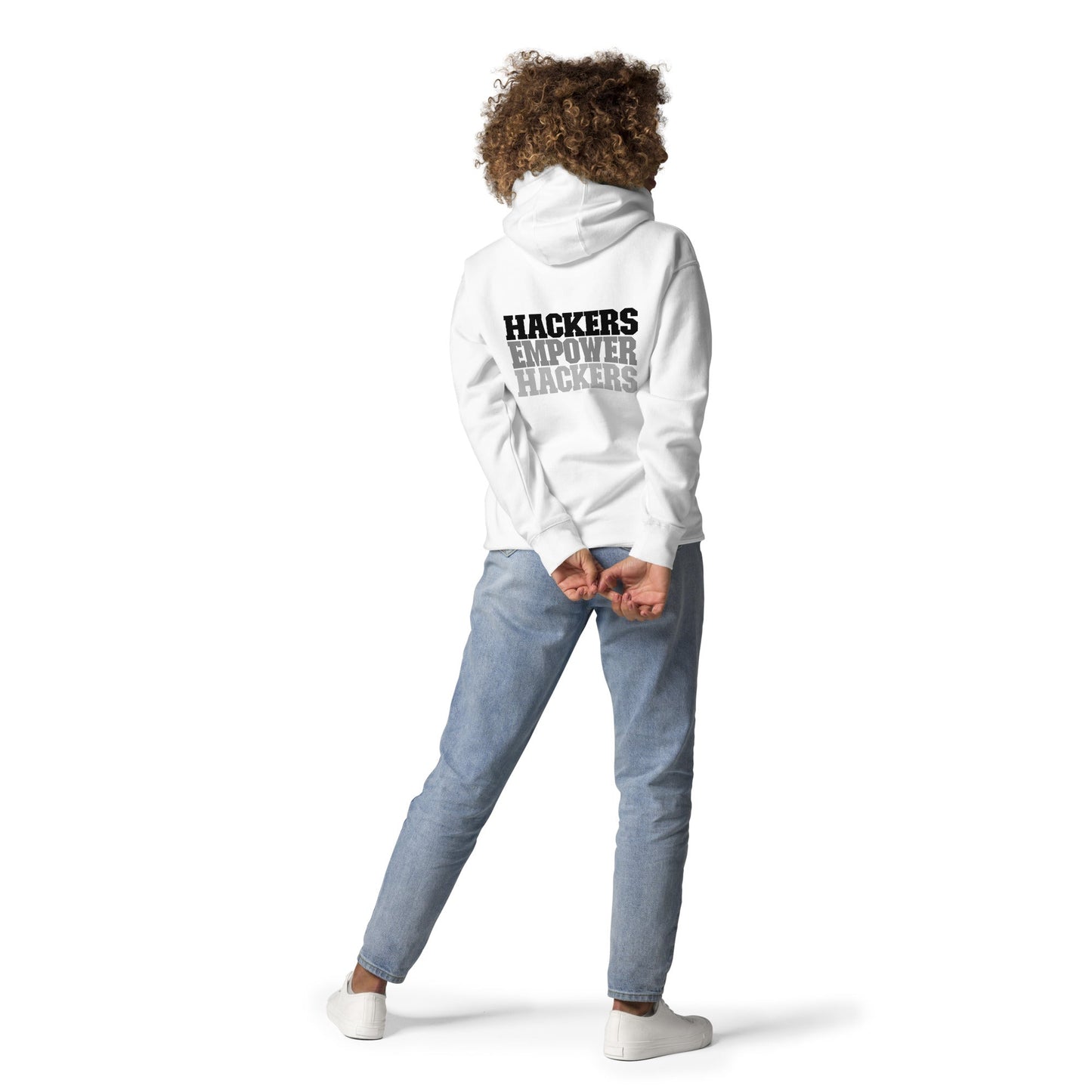 Hackers Empower Hackers V2 - Unisex Hoodie ( Back Print ) by DarkByteGear