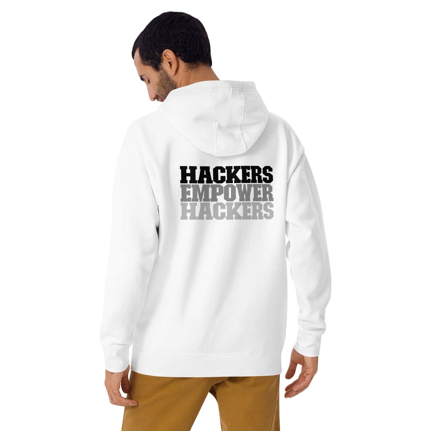 Hackers Empower Hackers V2 - Unisex Hoodie ( Back Print ) by DarkByteGear