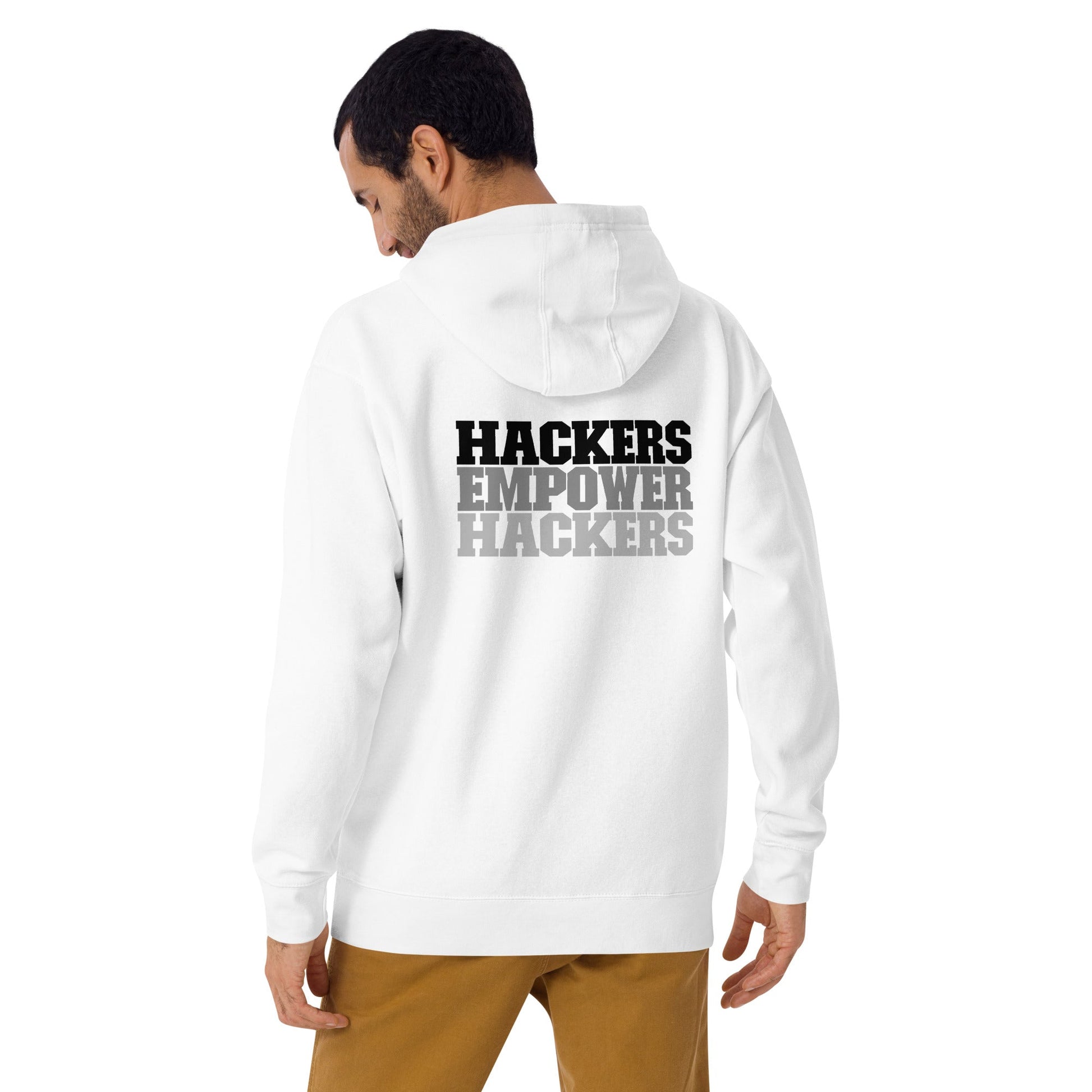 Hackers Empower Hackers V2 - Unisex Hoodie ( Back Print ) by DarkByteGear