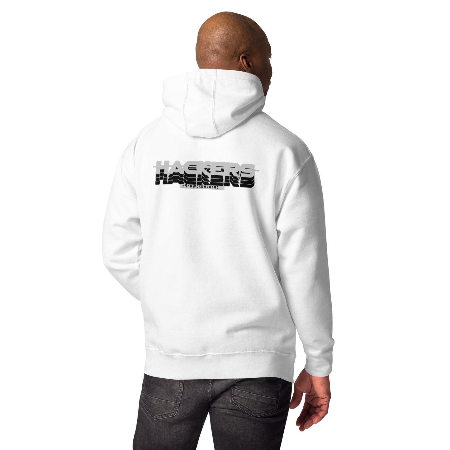 Hackers Empower Hackers V3 - Unisex Hoodie ( Back Print ) by DarkByteGear