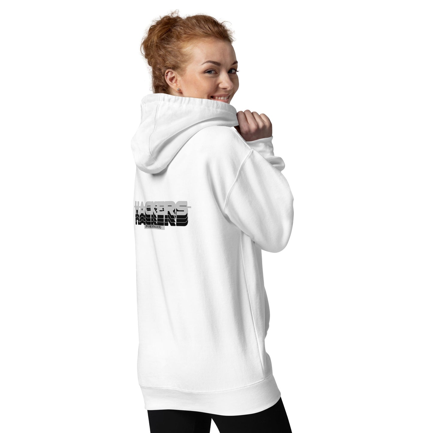 Hackers Empower Hackers V3 - Unisex Hoodie ( Back Print ) by DarkByteGear